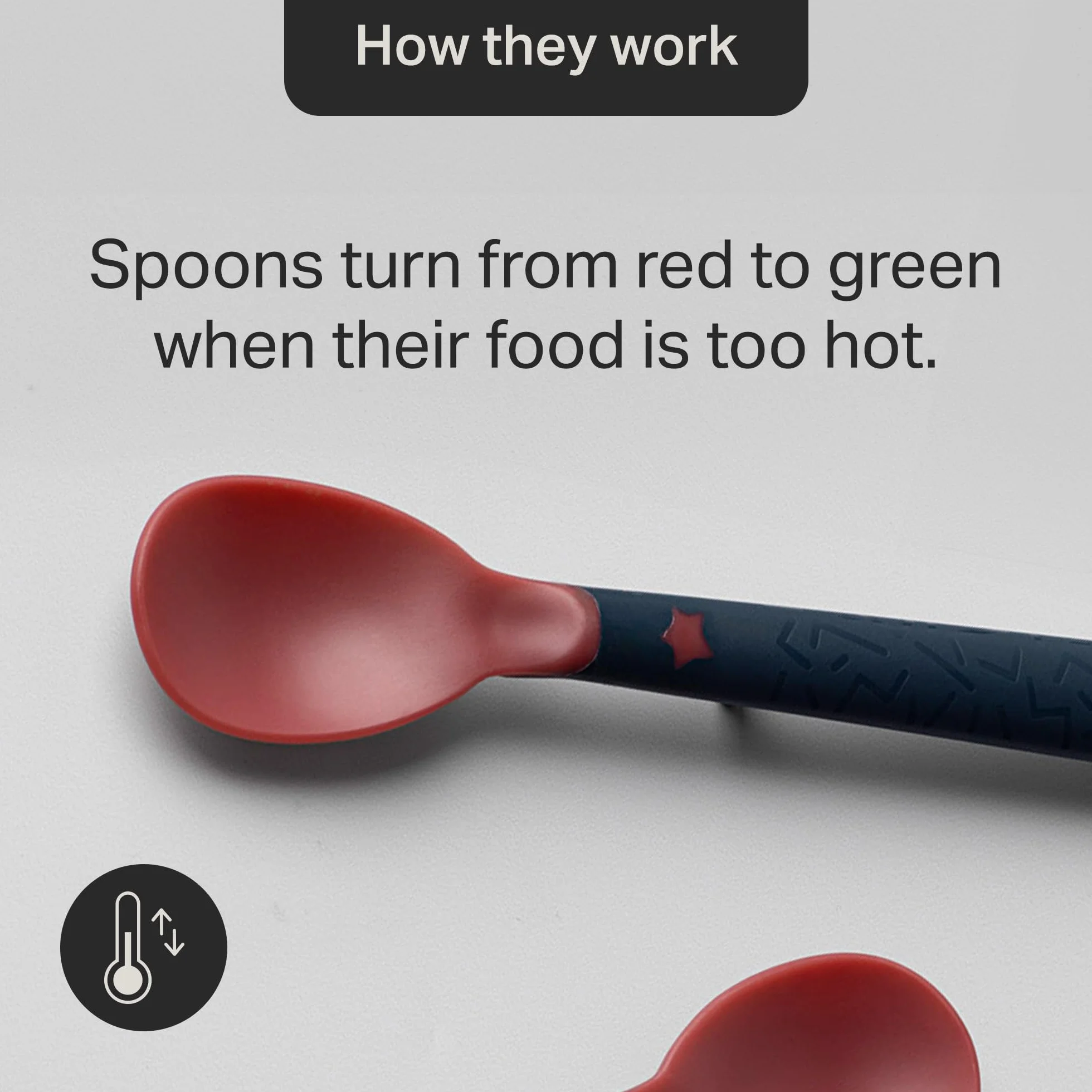 Tommee Tippee Heat Sense Weaning Spoons with BACSHIELD Antibacterial Technology and Long Anti-Slip Handles, 4m+, Pack of 4