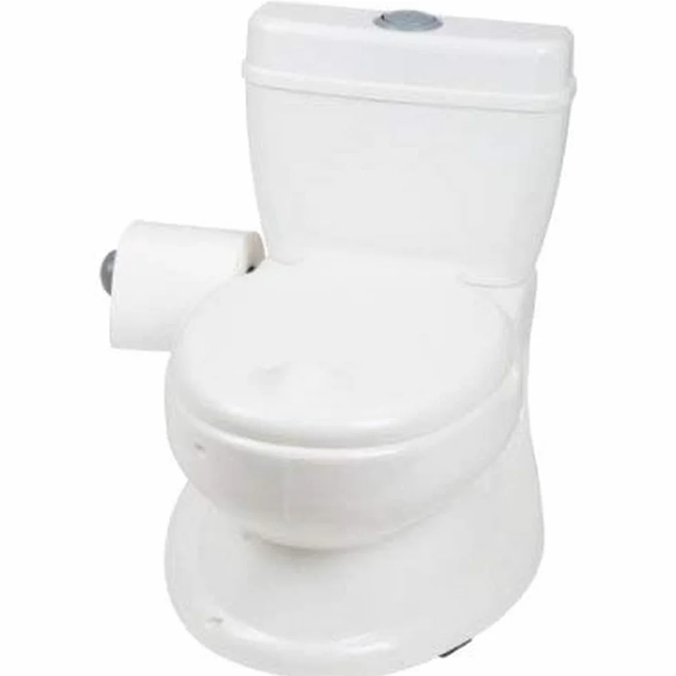 BABYGO Potty dla małych dzieci – nocnik dla dzieci – realistyczna toaleta dla dzieci z odgłosem zmywania – idealna jako pierwsza toaleta dla Twojego malucha 9007, biała, 1 sztuka (1 opakowanie)