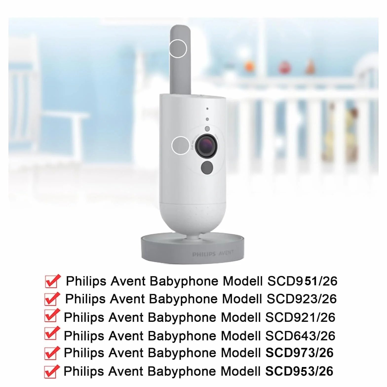 Uchwyt do kamery i stojak na elektroniczną nianię Philips SCD923/26 i SCD643/26, akcesoria dla aparatu Philips Baby