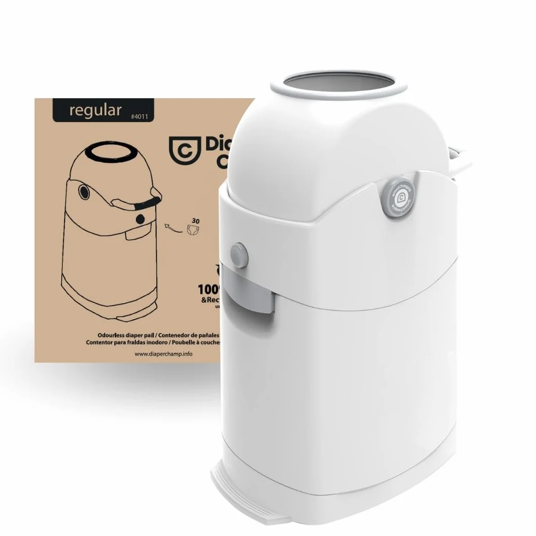 Vital Innovations Asalvo 4011R Kosz na Pieluchy Biały Szary 28 x 38 x 40.5 cm