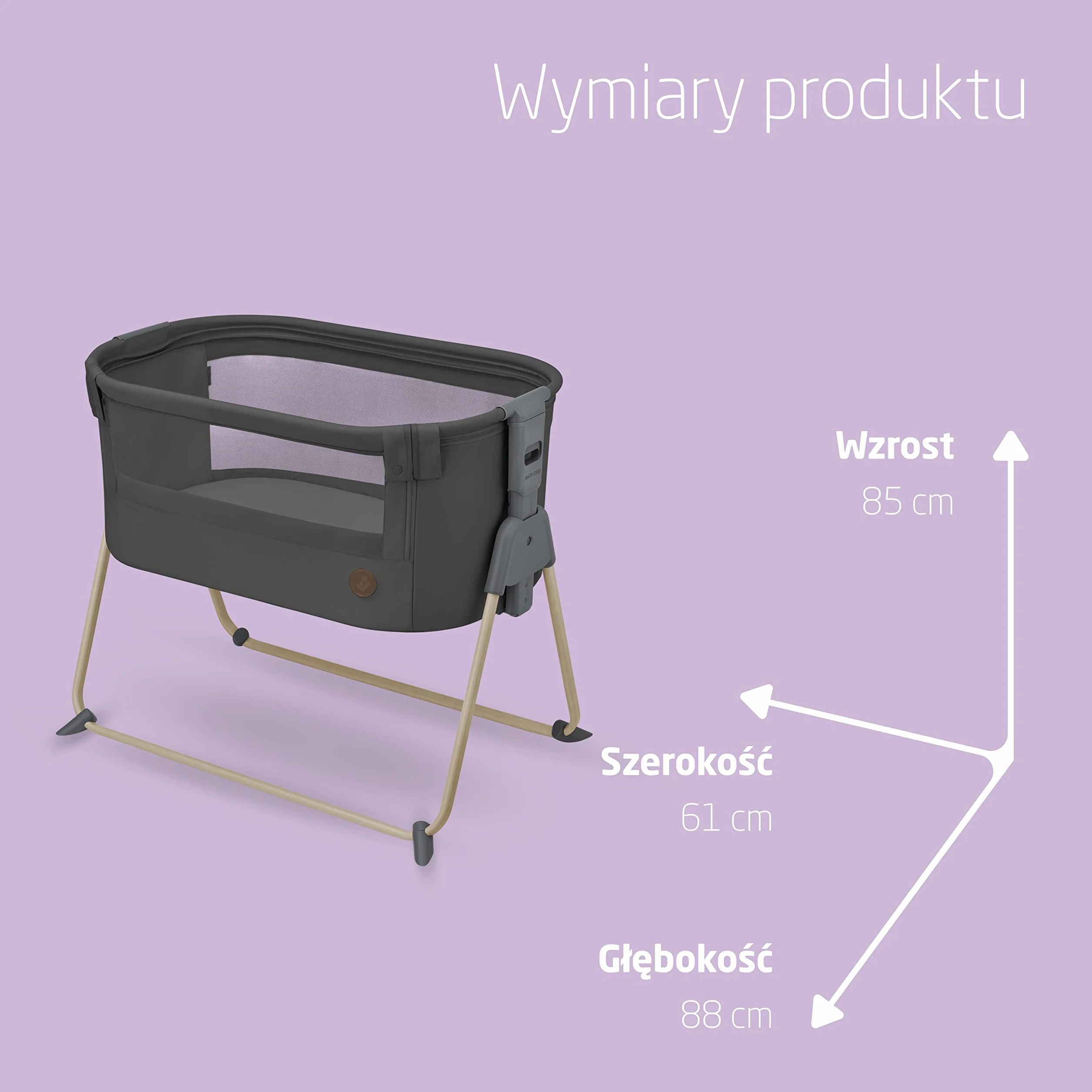 Maxi-Cosi Tori 2 w 1 Łóżeczko dostawne, Kołyska dostawna, 0–6 mies, 0–9 kg, Beyond Graphite