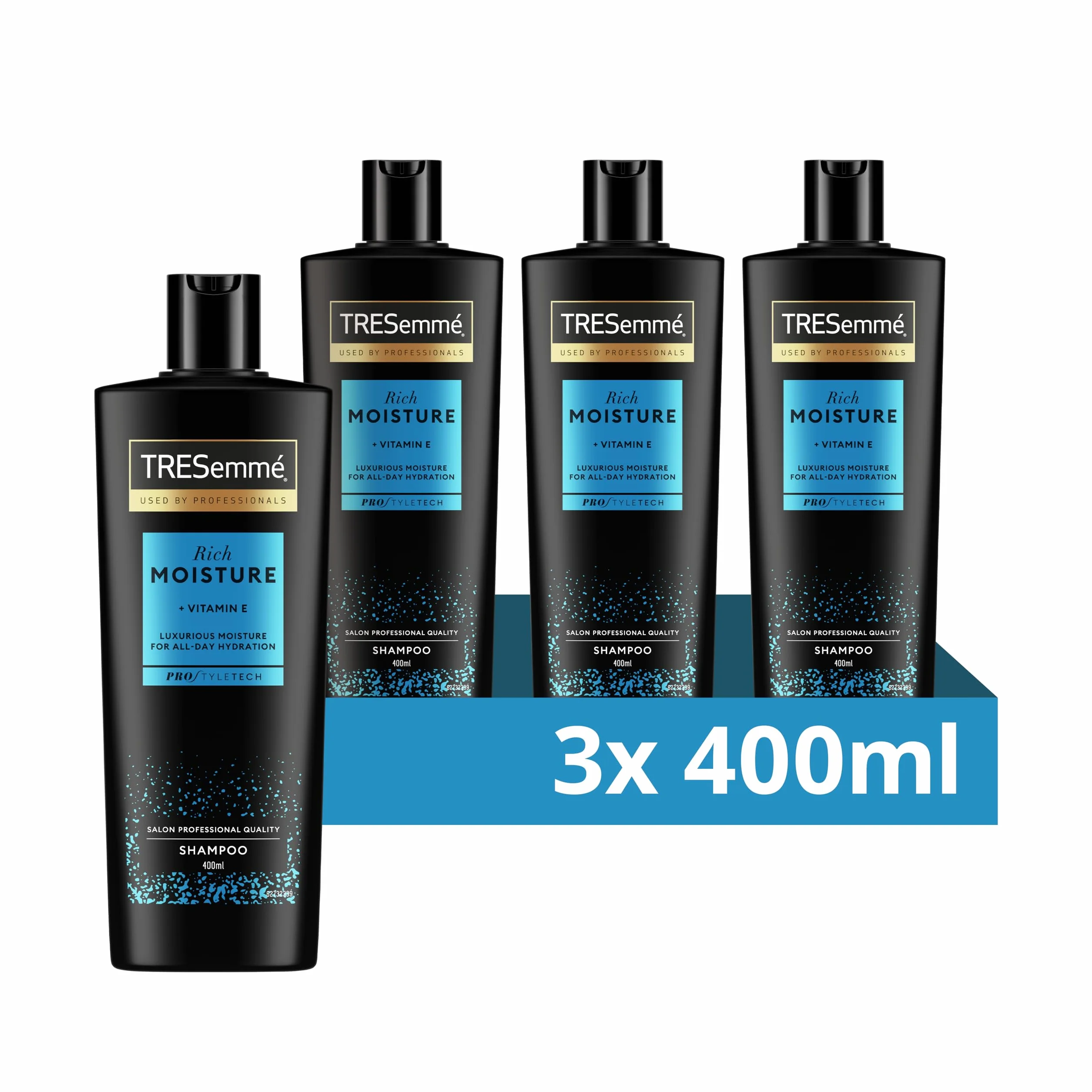 Tresemmé Rich Moisture Szampon, do suchych i zniszczonych włosów 3 x 400 ml