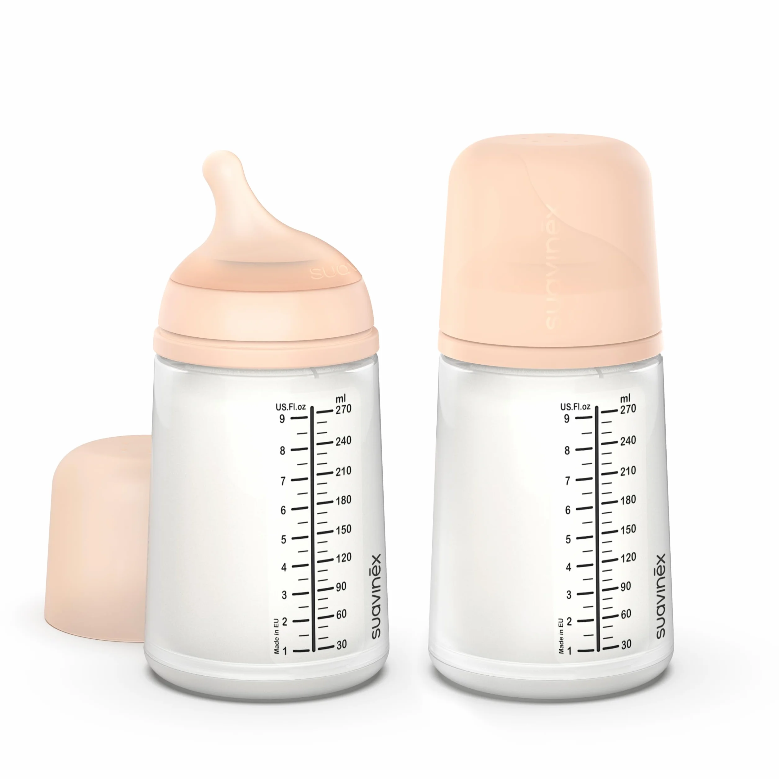 Suavinex Zestaw 2 butelek antykolicowych 270 ml smoczek silikonowy M +3 miesiące