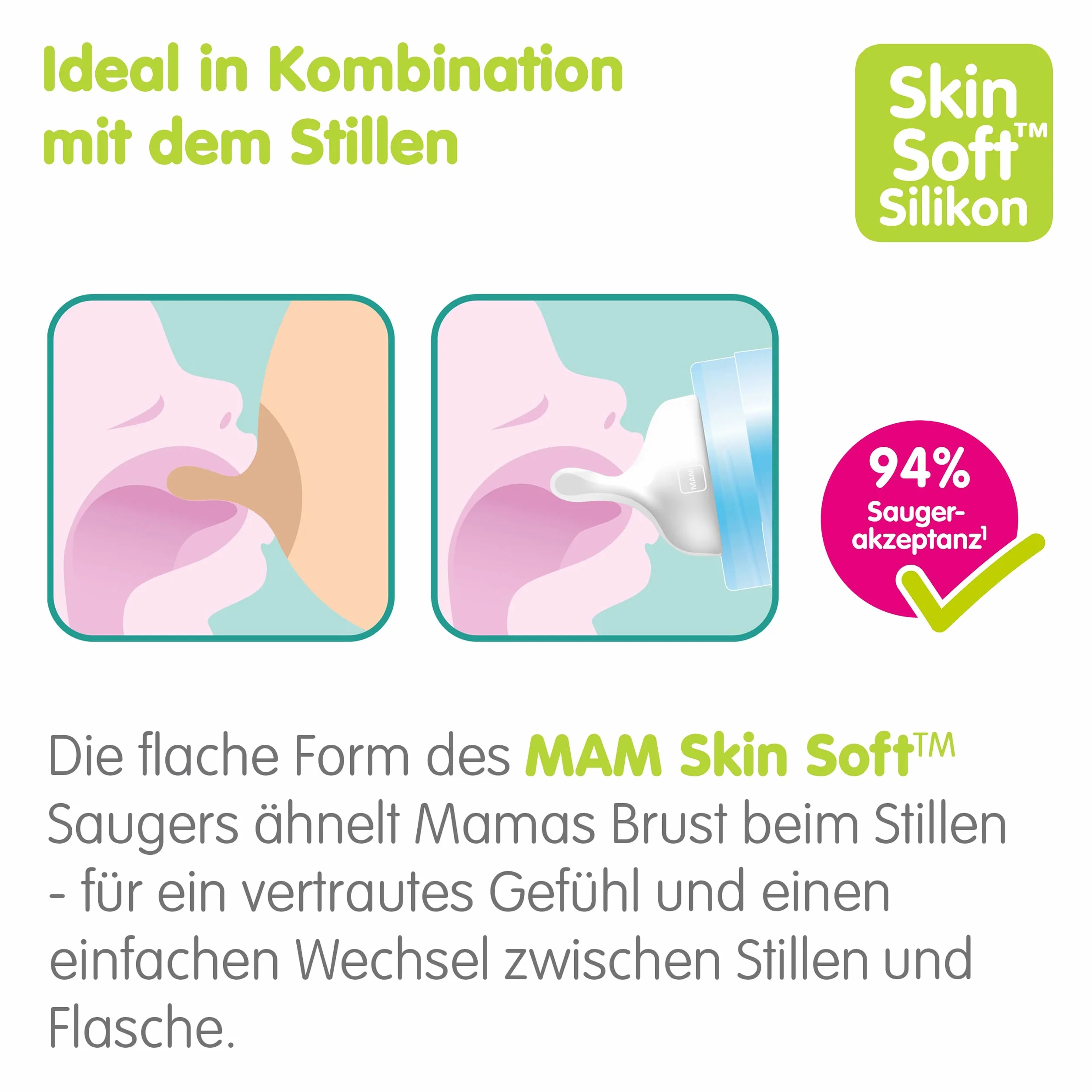 MAM Feel Good butelka dla niemowląt ze szkła 170 ml szeroki otwór stabilna przyssawka rozm. 1
