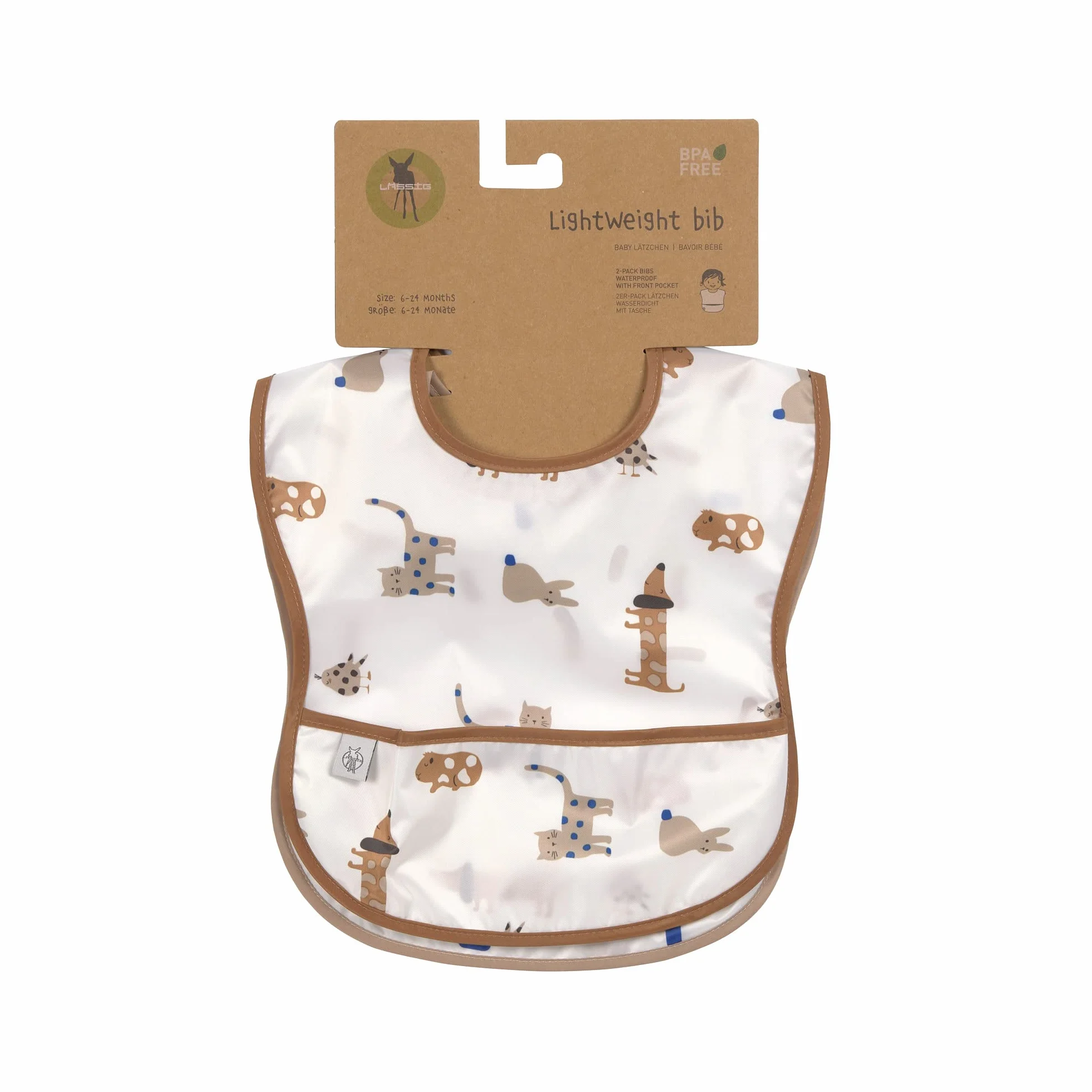 LÄSSIG 2-częściowy zestaw śliniaków Lightweight Bib Royal Blue