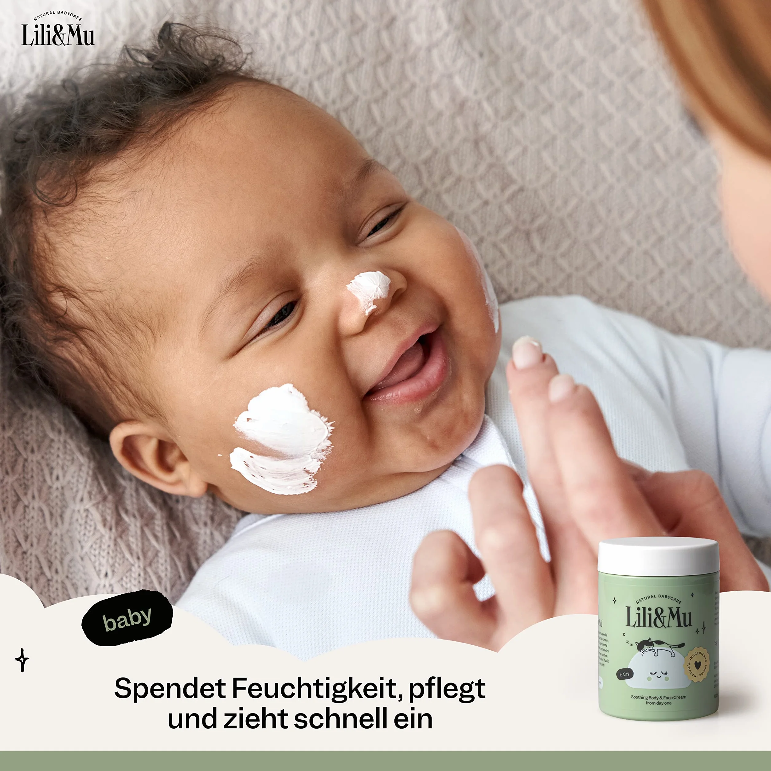 Lili&Mu Baby Krem nawilżający do twarzy i ciała 100 ml z masłem shea i ekstraktem z kwiatów nagietka
