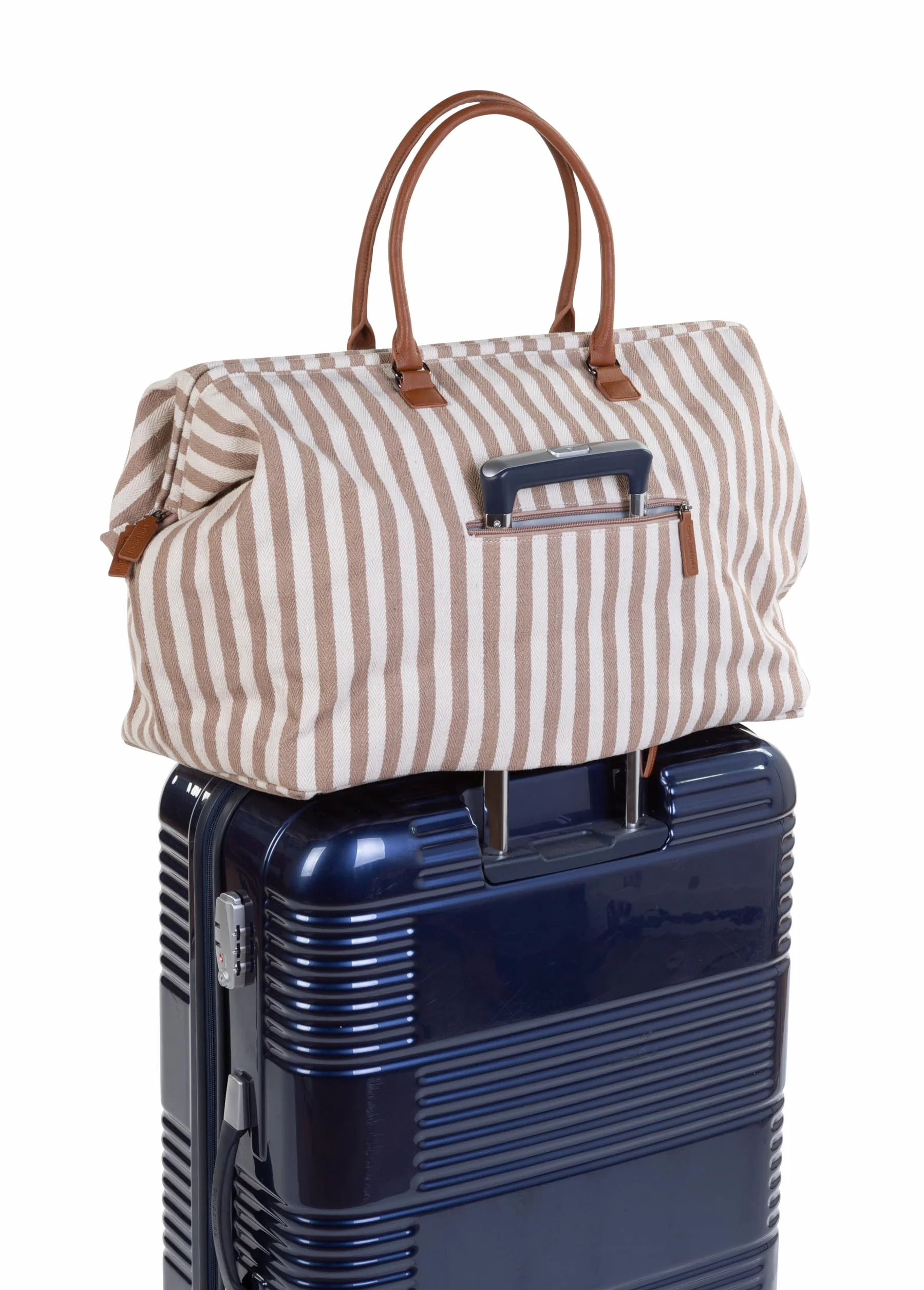 CHILDHOME, Mommy Bag, torba na pieluchy, dla kobiet w ciąży, torba podróżna, duża pojemność, mata do przewijania, regulowany pasek na ramię, izolowana kieszeń, przejście na walizkę, paski terakota
