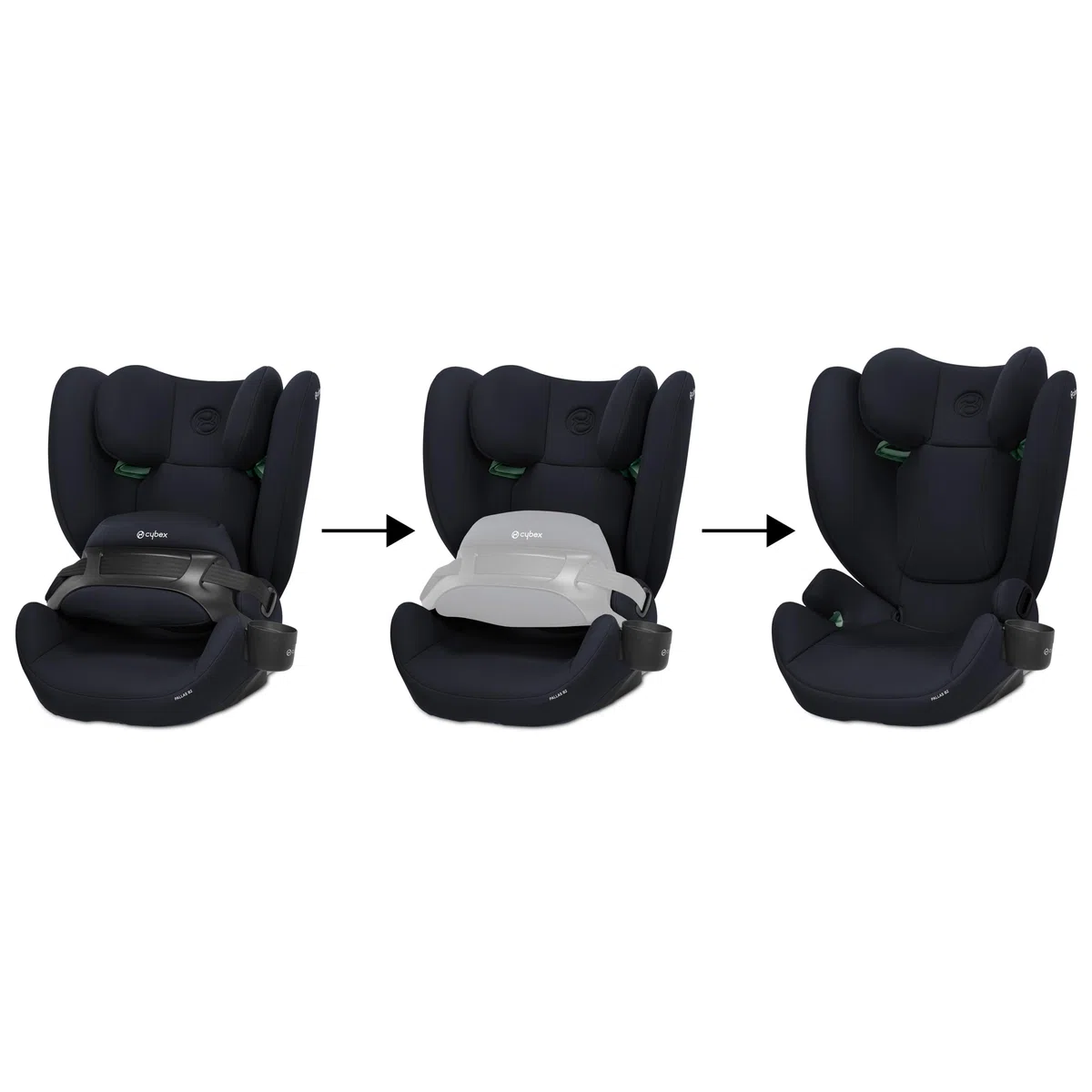 CYBEX Silver Dziecięcy fotelik samochodowy Pallas B2 i-Size, ISOFIX, Grupa 1/2/3 (9–50 kg), Od. 15 miesięcy do 12 lat, W zestawie uchwyt na napoje, Blue Moon