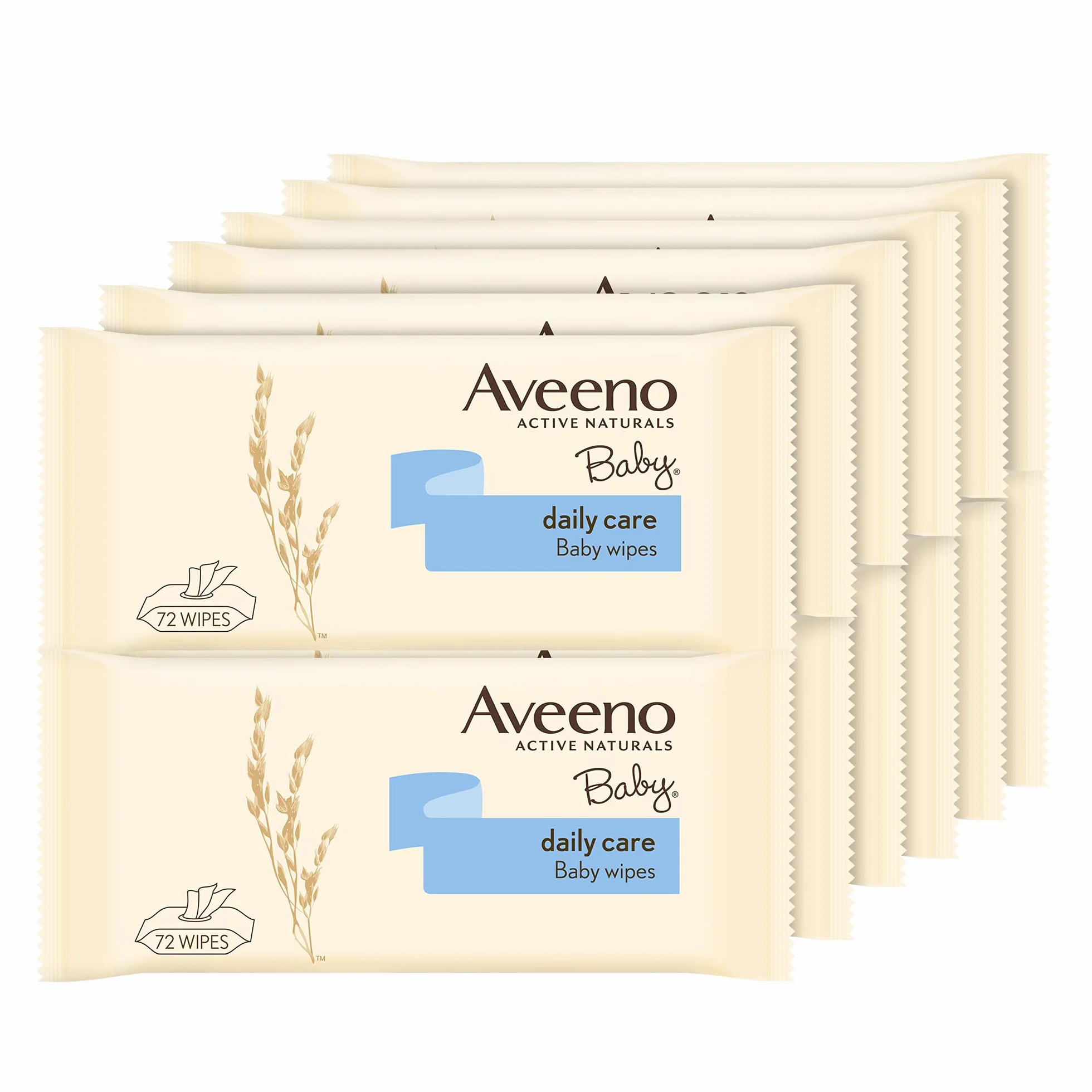 AVEENO Baby Daily Care Chusteczki, bez siarczanów i alkoholu, opakowanie 12 x 72 szt