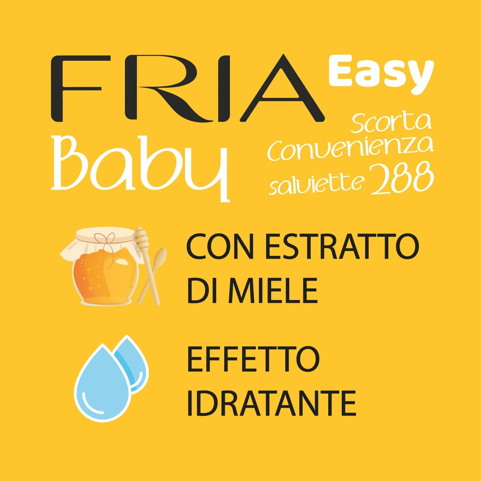 Fria Chusteczki do zmiany pieluch Easy Baby z aloesem i miodem, nawilżające, testowane dermatologicznie, 288 szt.