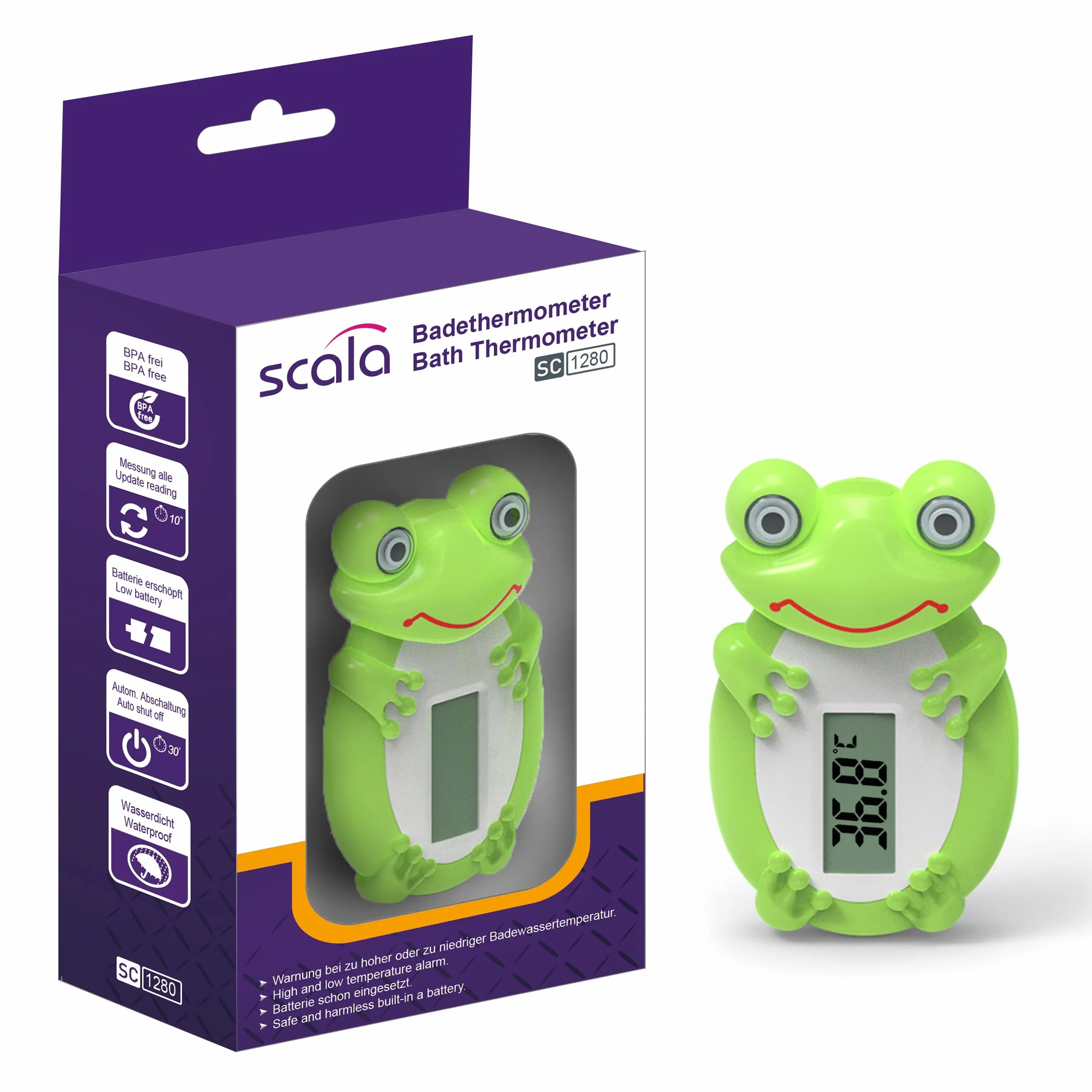 scala SC 1280 cyfrowy termometr kąpielowy, wzór żaba