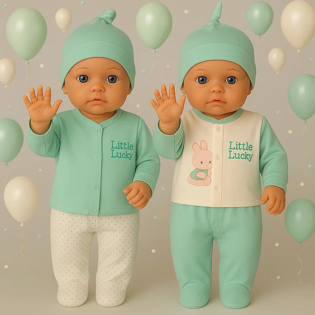 Blue Eyes Zestaw prezentowy dla noworodka 100% naturalna bawełna Pierwsze akcesoria unisex Zestaw odzieży dla niemowląt dla dzieci 0-4 miesięcy 8 sztuk, ZIELONY