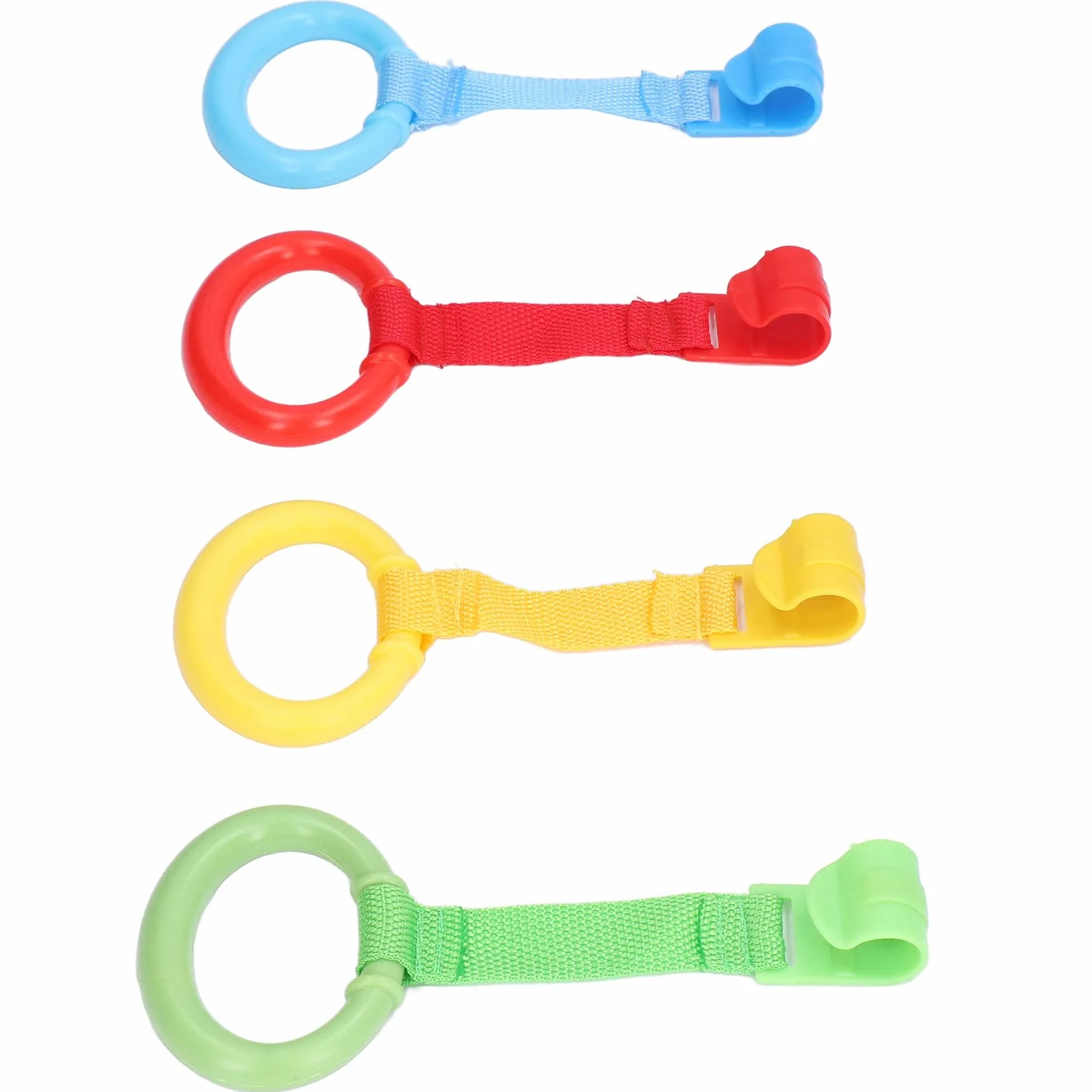 Haofy Kółka do Podciągania dla Dzieci Wytrzymały Plastik do łóżeczek Kojce - Nauka Wstawania Ergonomiczny Uchwyt, 4 Szt