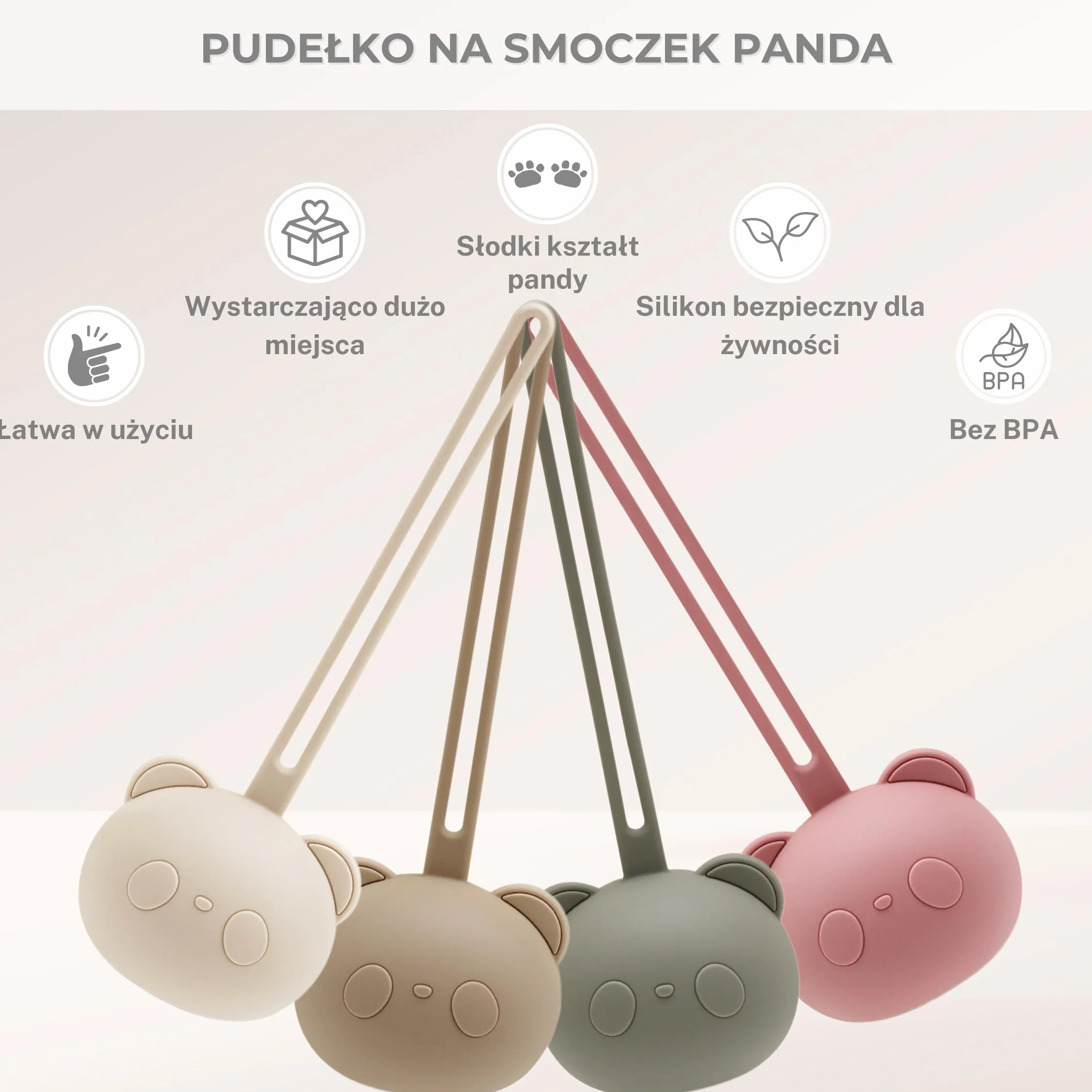 Silikonowe etui na smoczek 2 sztuk bez BPA panda dla niemowląt