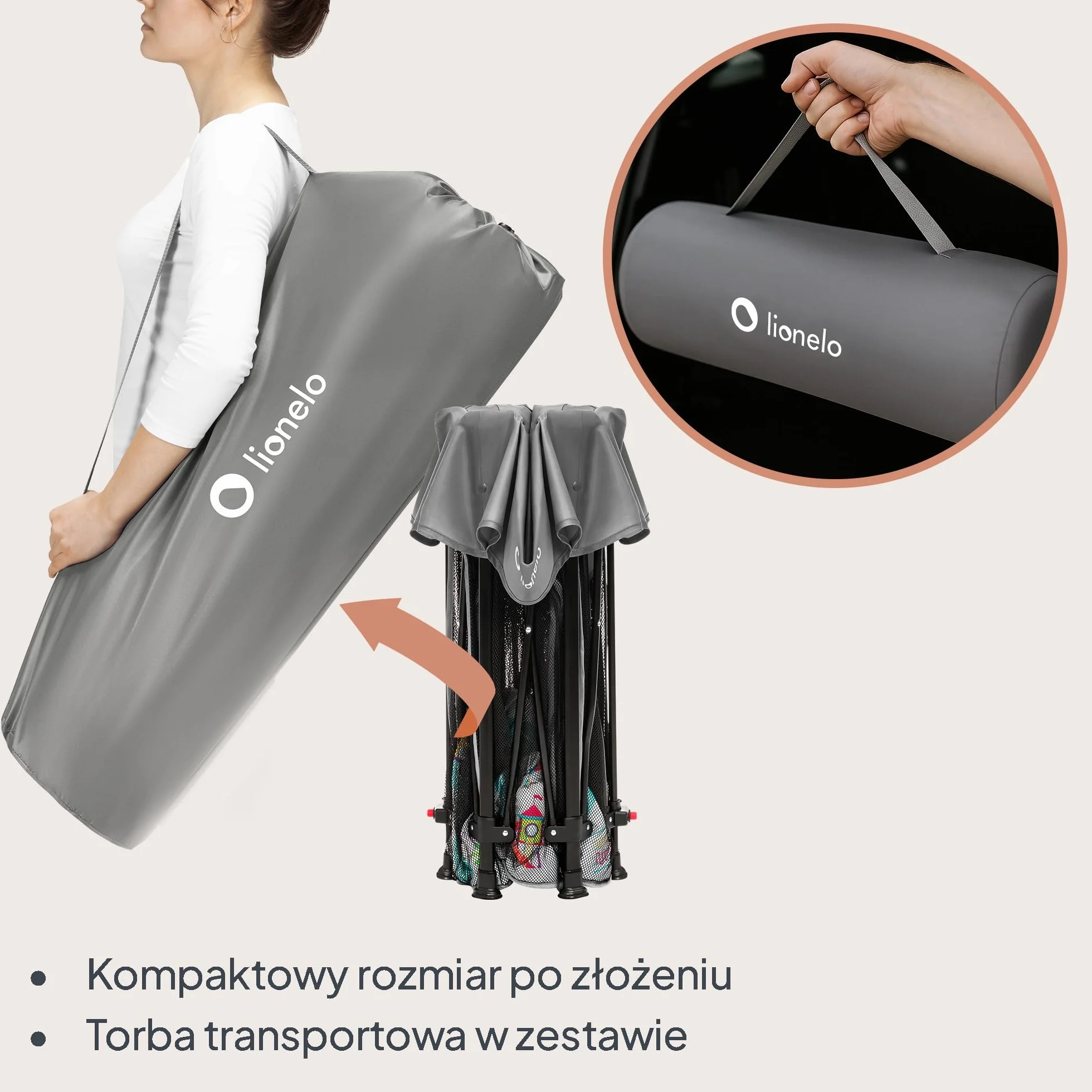 Lionelo Roel Plus Duży Kojec Dziecięcy Składany Przenośny Średnica 134 cm 6–36 mies. 15 kg