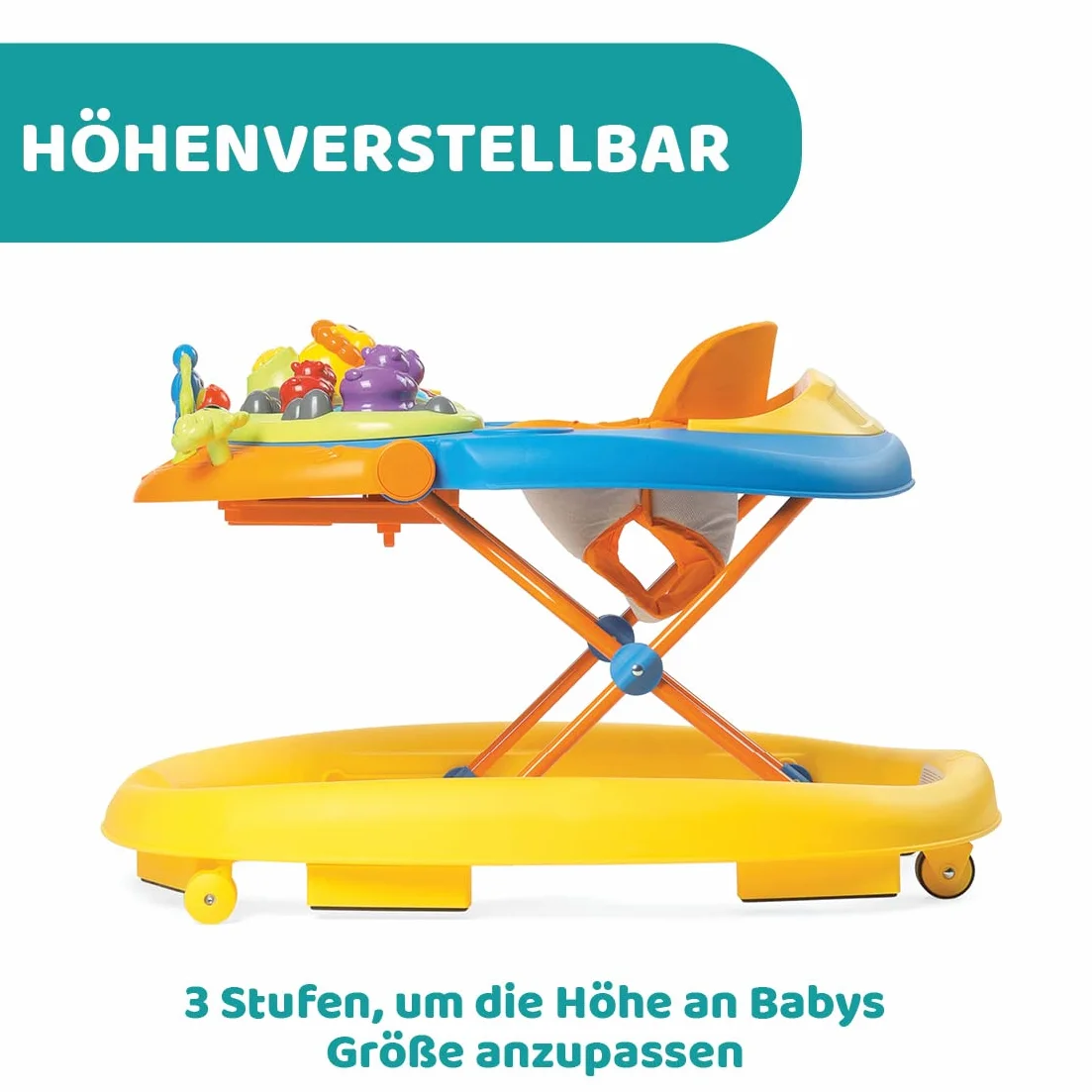 Chicco Chodzik Walky Talky, Dla Dzieci od 6 Miesięcy do 12 Miesięcy, z Dźwiękami i Panelem 3D, Regulacja Wysokości