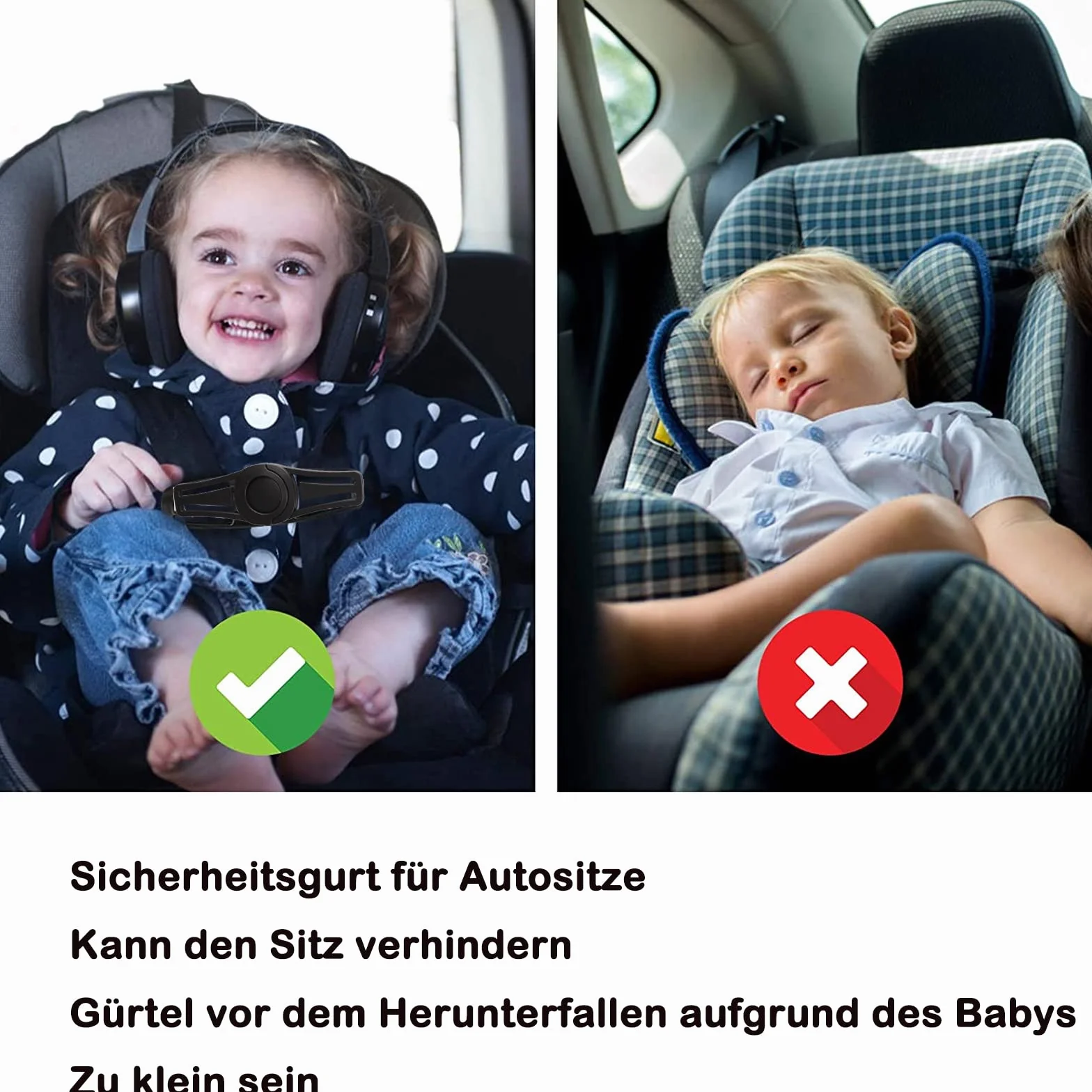 VIEVRE Zabezpieczenie Fotelika Dziecięcego 2 sztuki Klips Pasa Bezpieczeństwa Zdejmowane Pasy