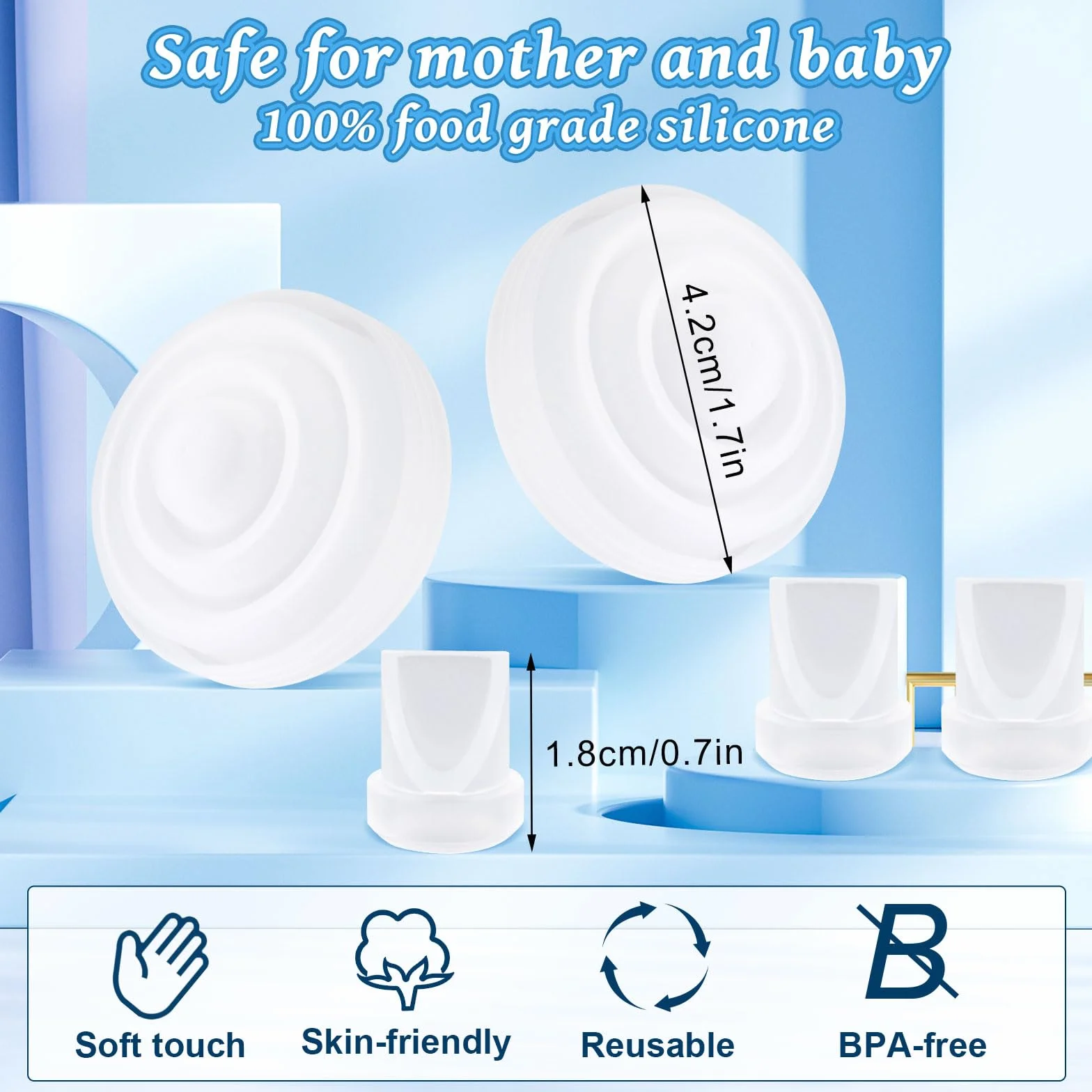 12 Szt. Części Zamiennych do Laktatora Mom Cozy M5, 8 Zaworów Duckbill i 4 Silikonowe Membrany Kompatybilne z Momcozy M5