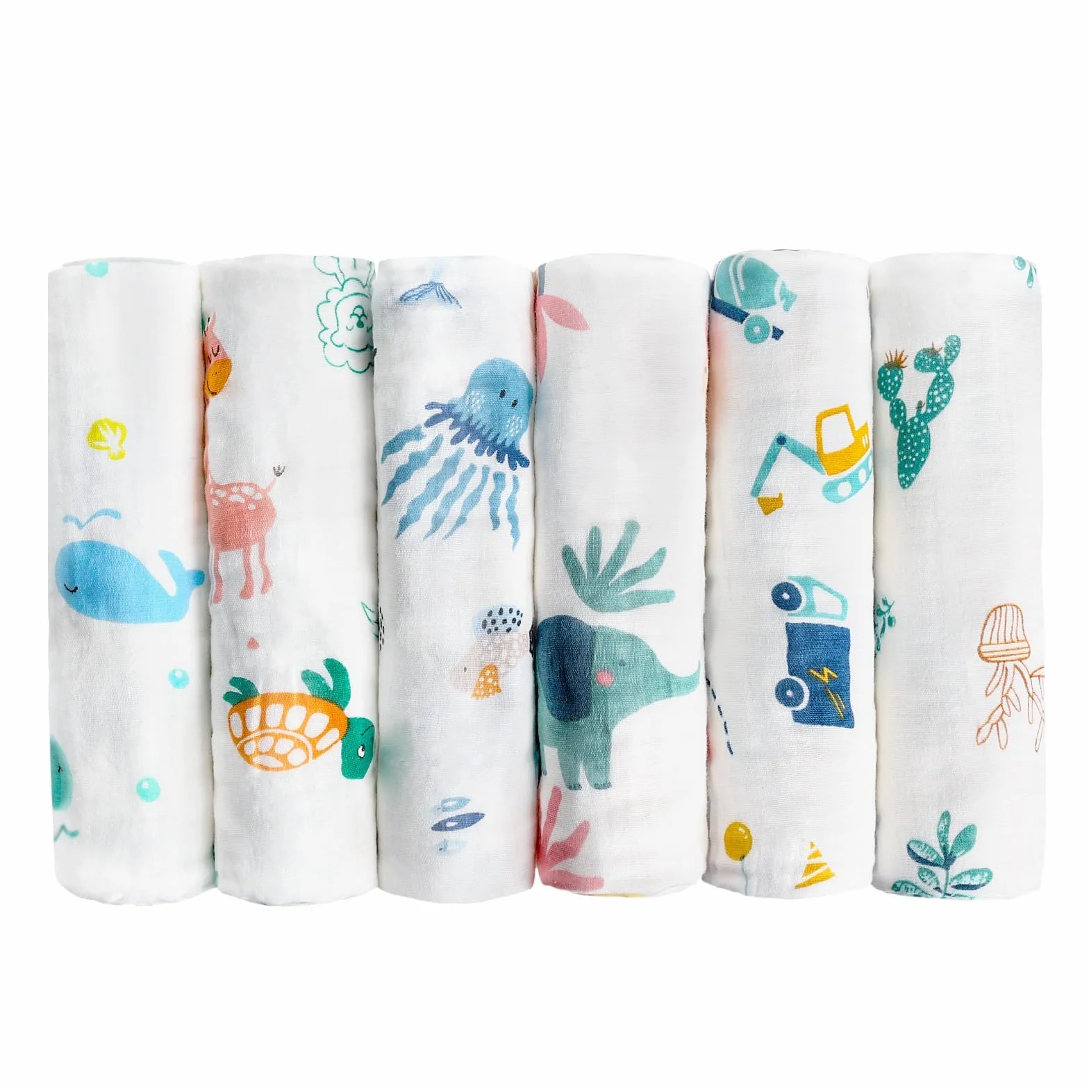 Maliton Baby Muslins Cotton 6 Sztuk 70x70 cm Pieluchy Muslinowe 6 Warstw dla Niemowląt