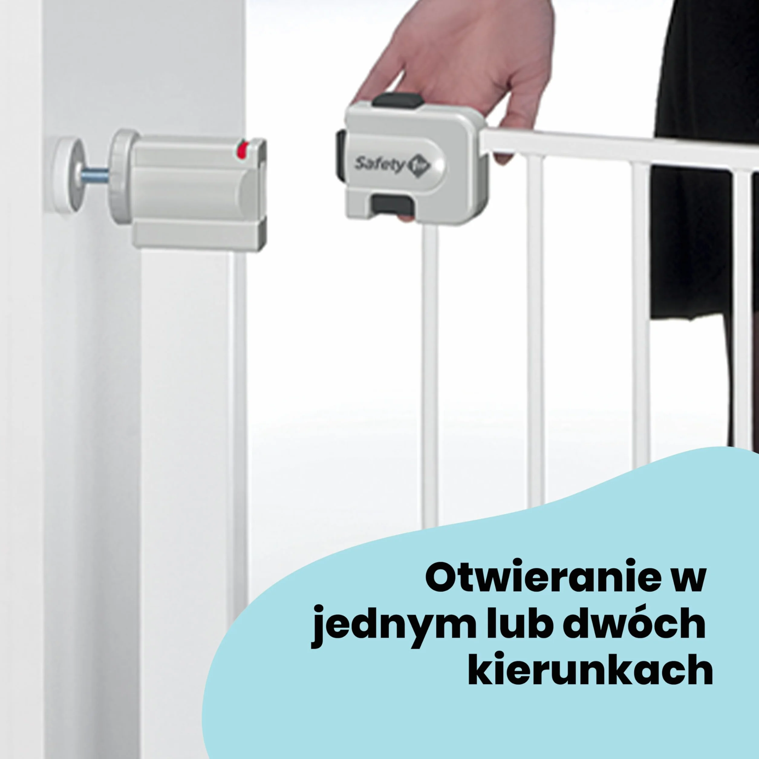 Safety 1st Secure Tech Simply Close, Rozsuwana Bramka Zabezpieczająca, Bramka Zabezpieczająca z Mechanizmem Dociskowym, od 6 miesięcy do 2 lat, Metal White (metalowa w kolorze białym)