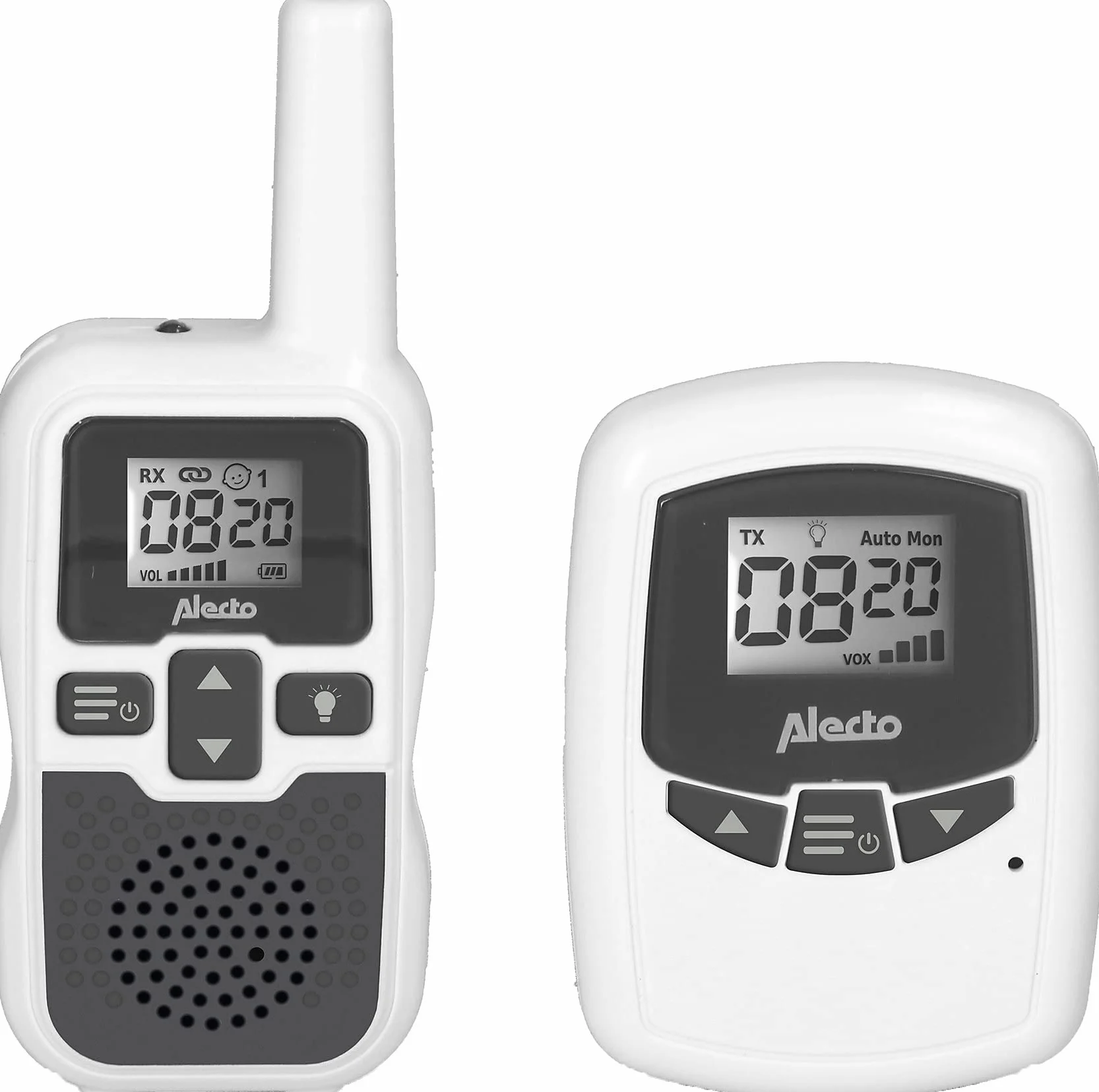 Alecto Baby DBX-80 - elektroniczna niania o zasięgu do 3000 metrów - biała/antracytowa
