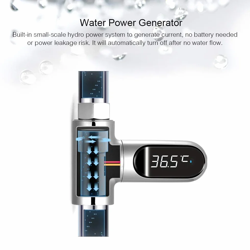 Cyfrowy wyświetlacz LED pod prysznic 0~100 ℃ Termometr do kąpieli dla niemowląt Celsjusza/Fahrenheita wyświetlacz obracający się o 360° do domu kuchni łazienki cyfrowy termometr prysznicowy