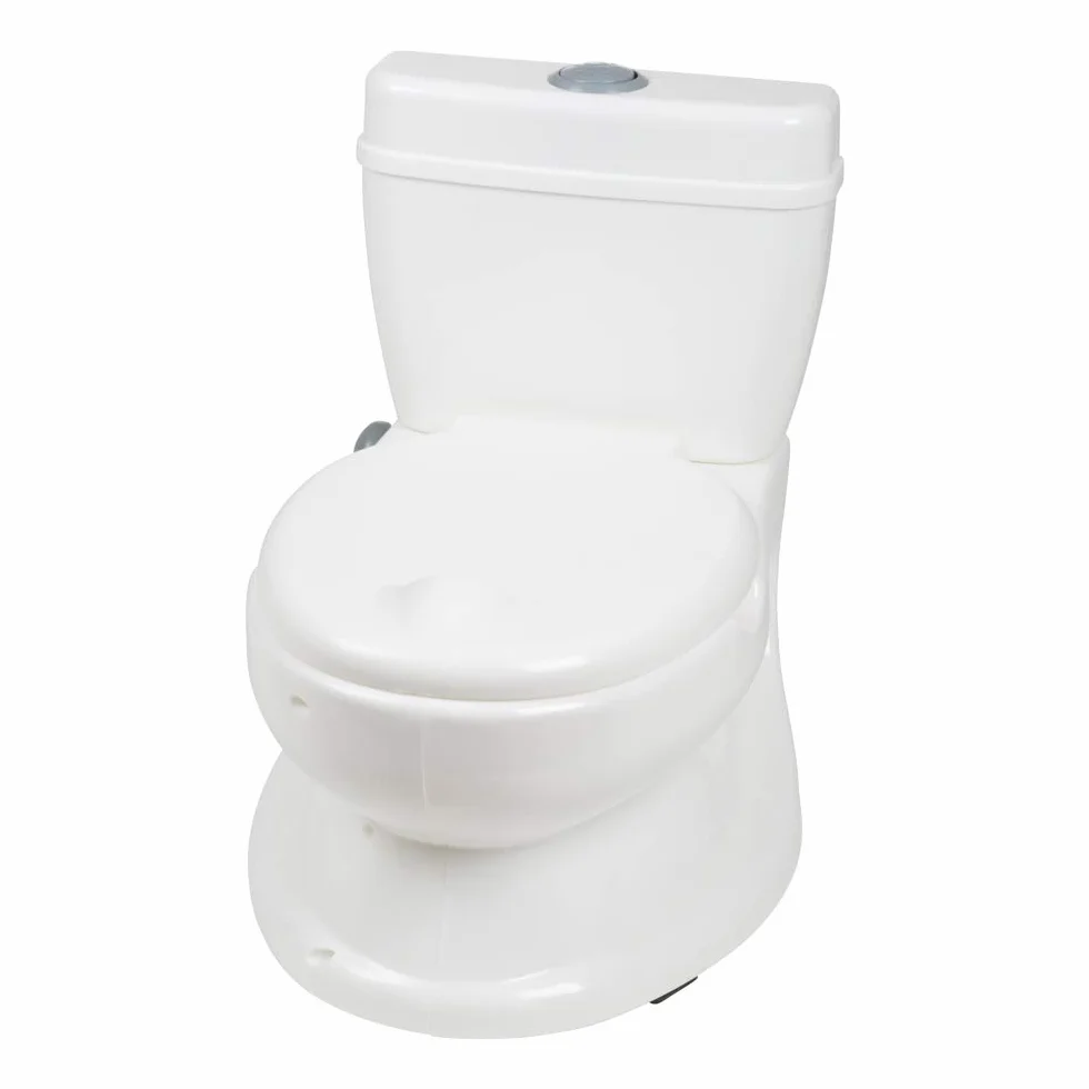 BABYGO Potty dla małych dzieci – nocnik dla dzieci – realistyczna toaleta dla dzieci z odgłosem zmywania – idealna jako pierwsza toaleta dla Twojego malucha 9007, biała, 1 sztuka (1 opakowanie)