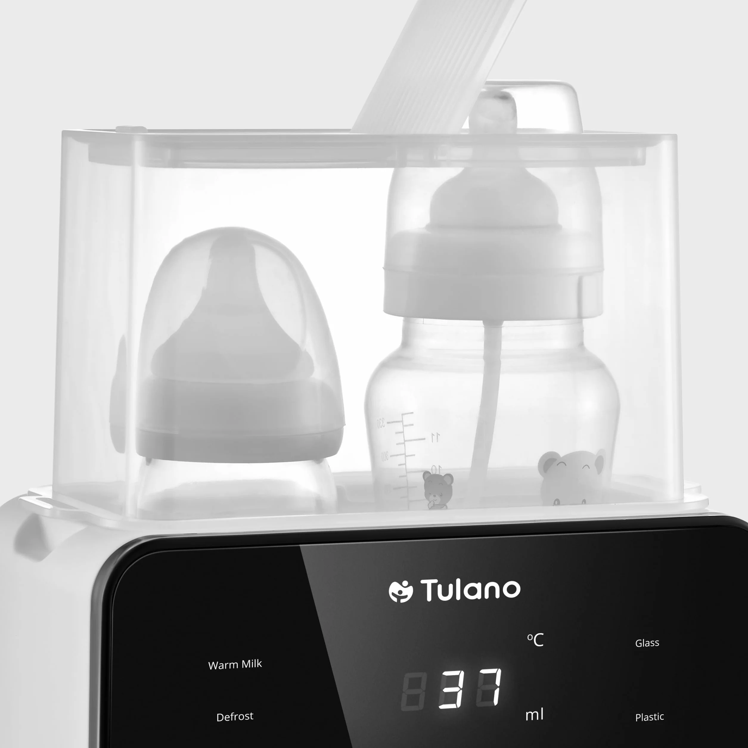 Tulano Ellie 45 podwójny podgrzewacz do butelek dla niemowląt 7 w 1 | sterylizator | lampka nocna | ekran dotykowy LCD | utrzymanie temperatury | uniwersalny do butelek