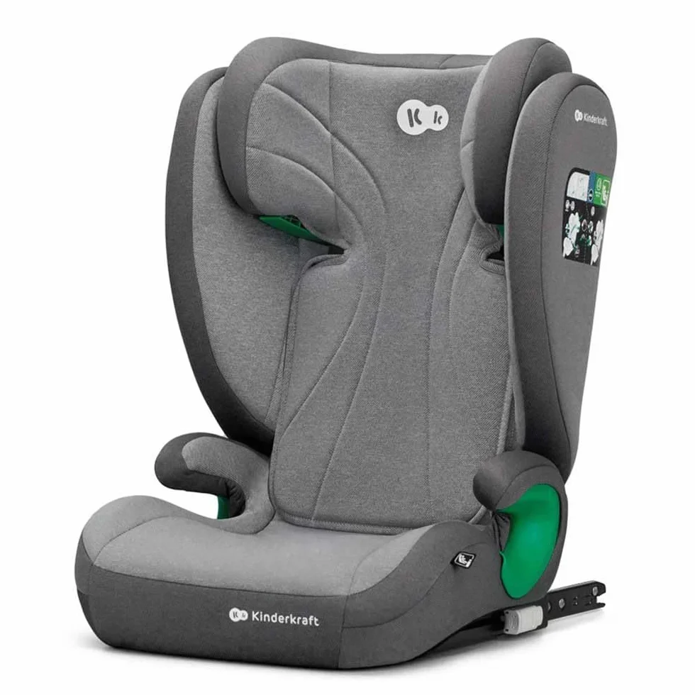 Kinderkraft JUNIOR FIX 2 Fotelik dziecięcy I-SIZE Isofix 9-36 kg Szary