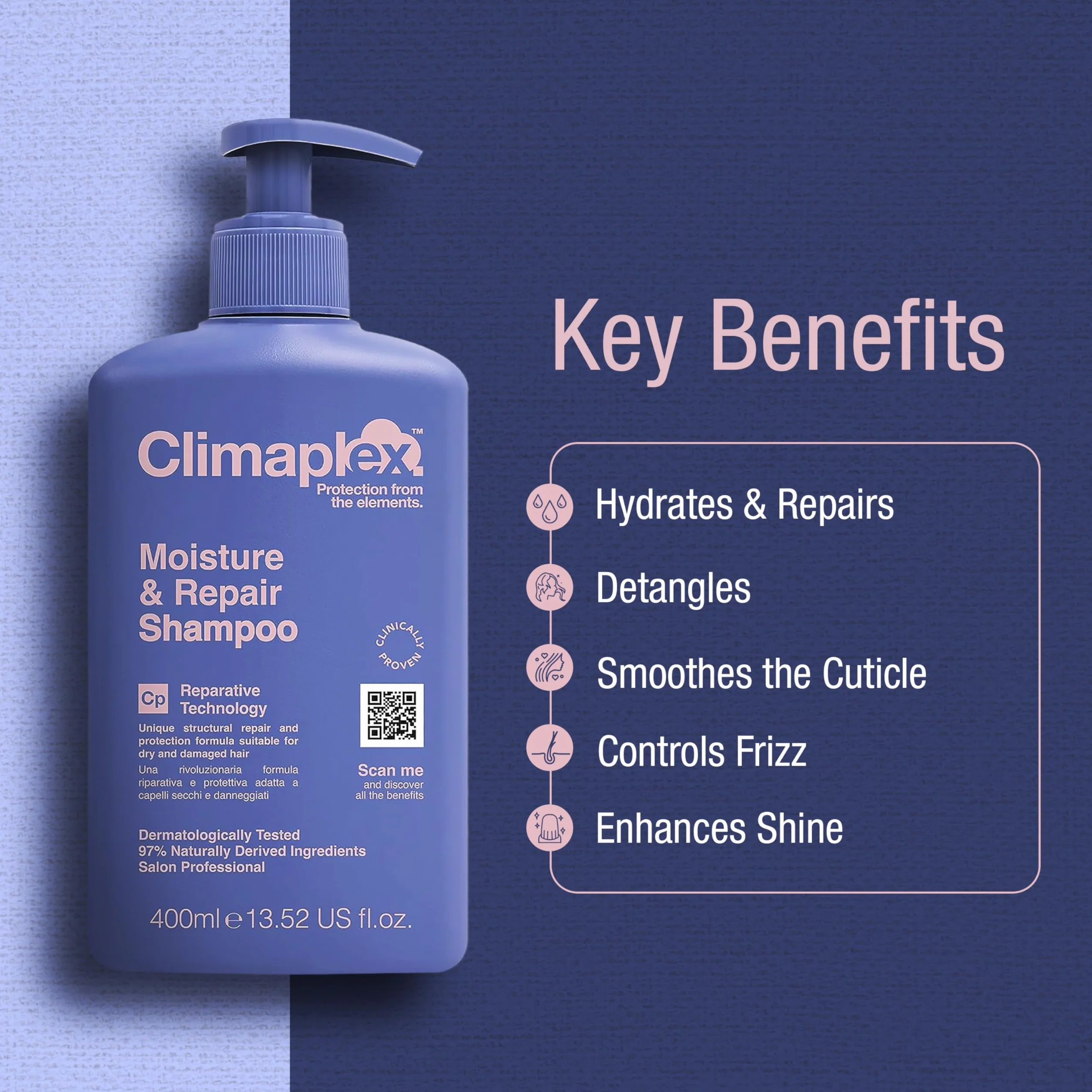 Moisture and Repair Shampoo by Climaplex for Unisex - 13.52 oz Shampoo