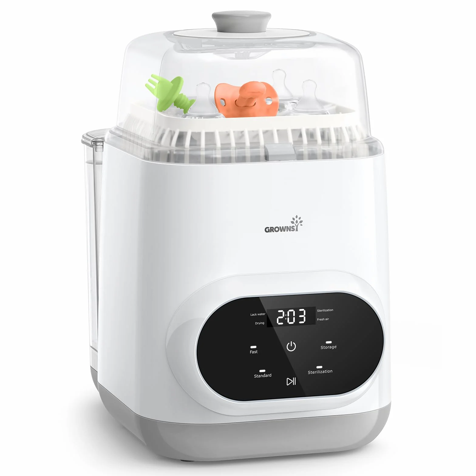 Grownsy EaseClean Bottle Washer Pro | Elektryczny Płuczko-Suszarko-Sterylizator | Do Butelek, Akcesoriów Laktatora | Mycie bez Ręcznego Płukania
