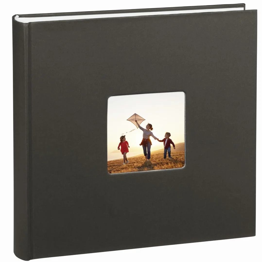 Hama Książkowy album fotograficzny "Jumbo Fine Art" (na wklejki, białe kartki, pergaminowe przekładki, 100 stron, maks. 400 zdjęć 10x15, rozmiar albumu 30x30 cm do zdjęć, na zdjęcia) czarny