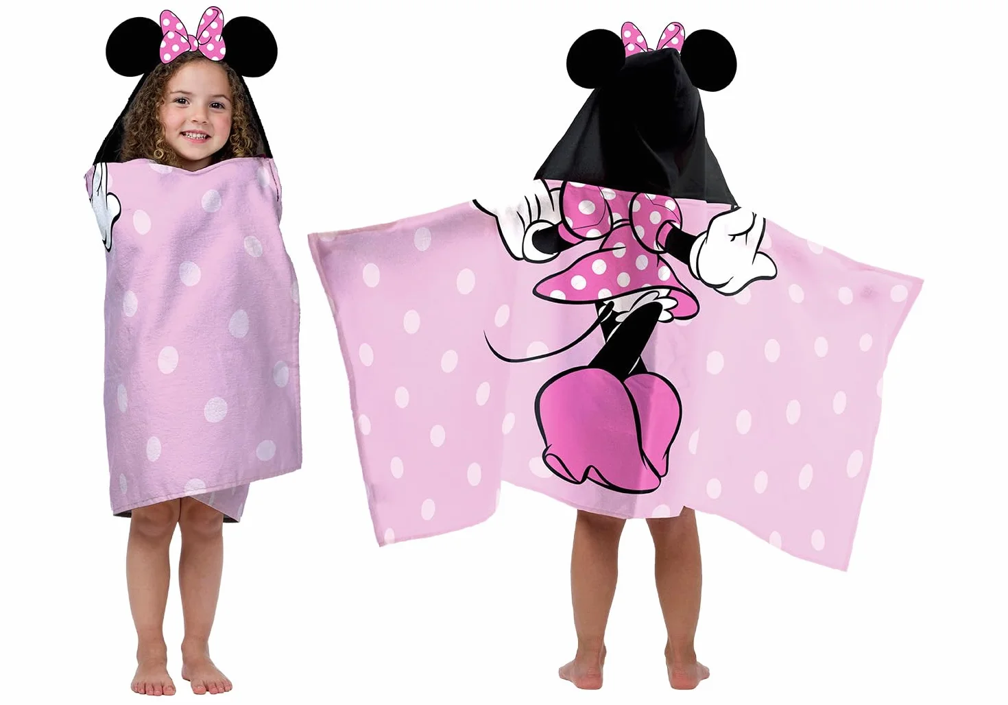 Jay Franco Myszka Minnie Mouse Ponczo z kapturem, 56 x 130 cm, 100% bawełna, dla dzieci
