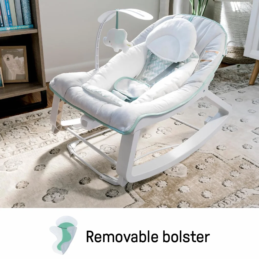 Ingenuity 12428, Leżak 3w1 Keep Cozy - Weaver, kojące wibracje, 2 pozycje nachylenia, do 18 kg, 65.5 x 51.3 x 53.3, Szare