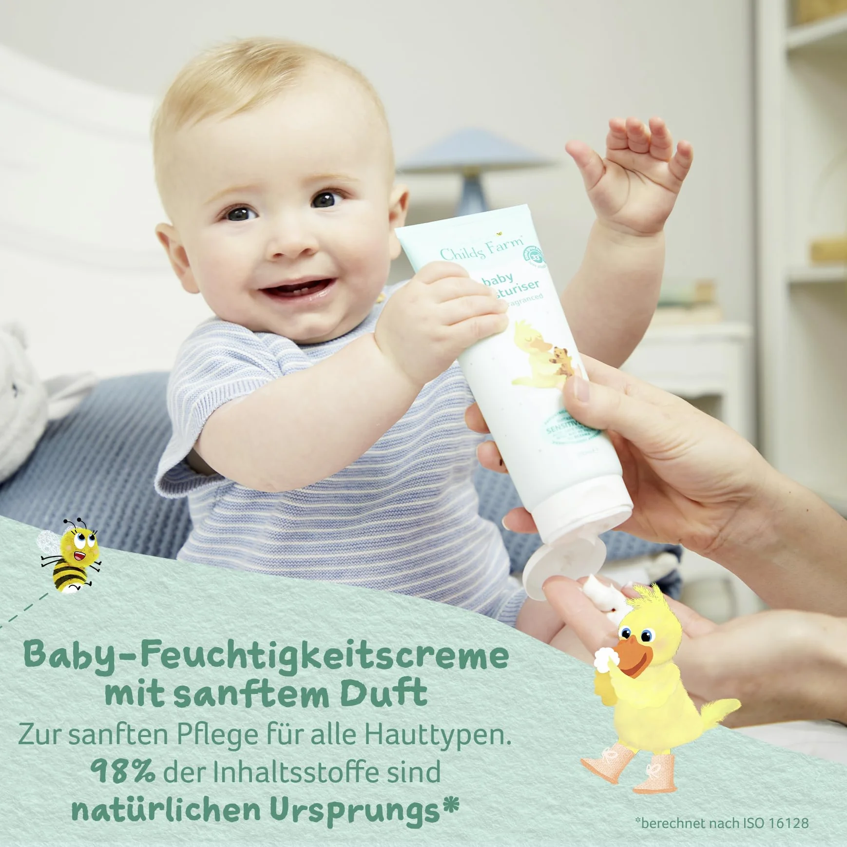 Childs Farm Krem nawilżający dla niemowląt 200 ml | lekko pachnący | nawilżający | Odpowiedni dla noworodków z suchą, wrażliwą skórą również ze skłonnością do atopowego zapalenia skóry