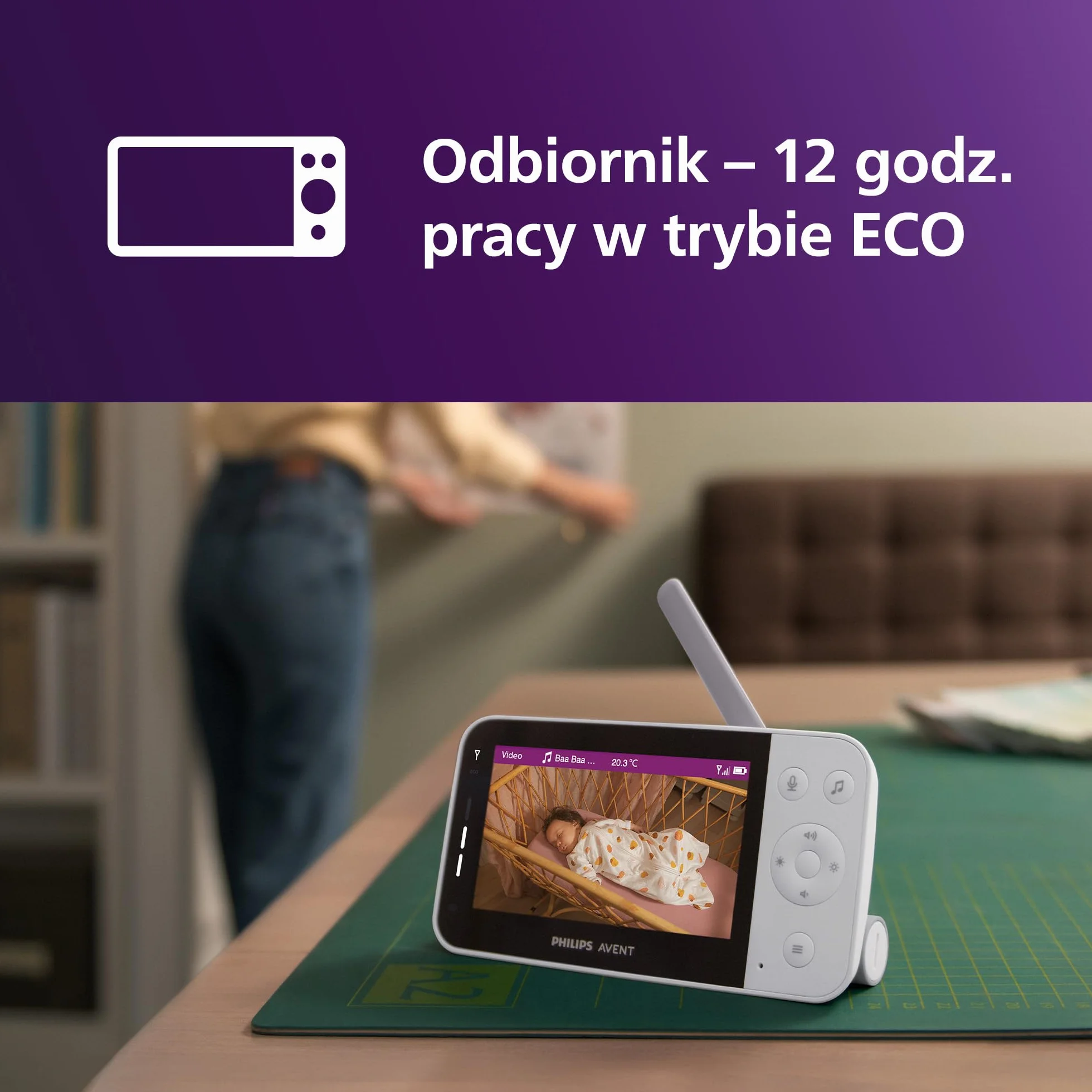 Philips AVENT Niania Wi-Fi HD SCD951/26 noktowizor dwukierunkowy dźwięk 12h Eco