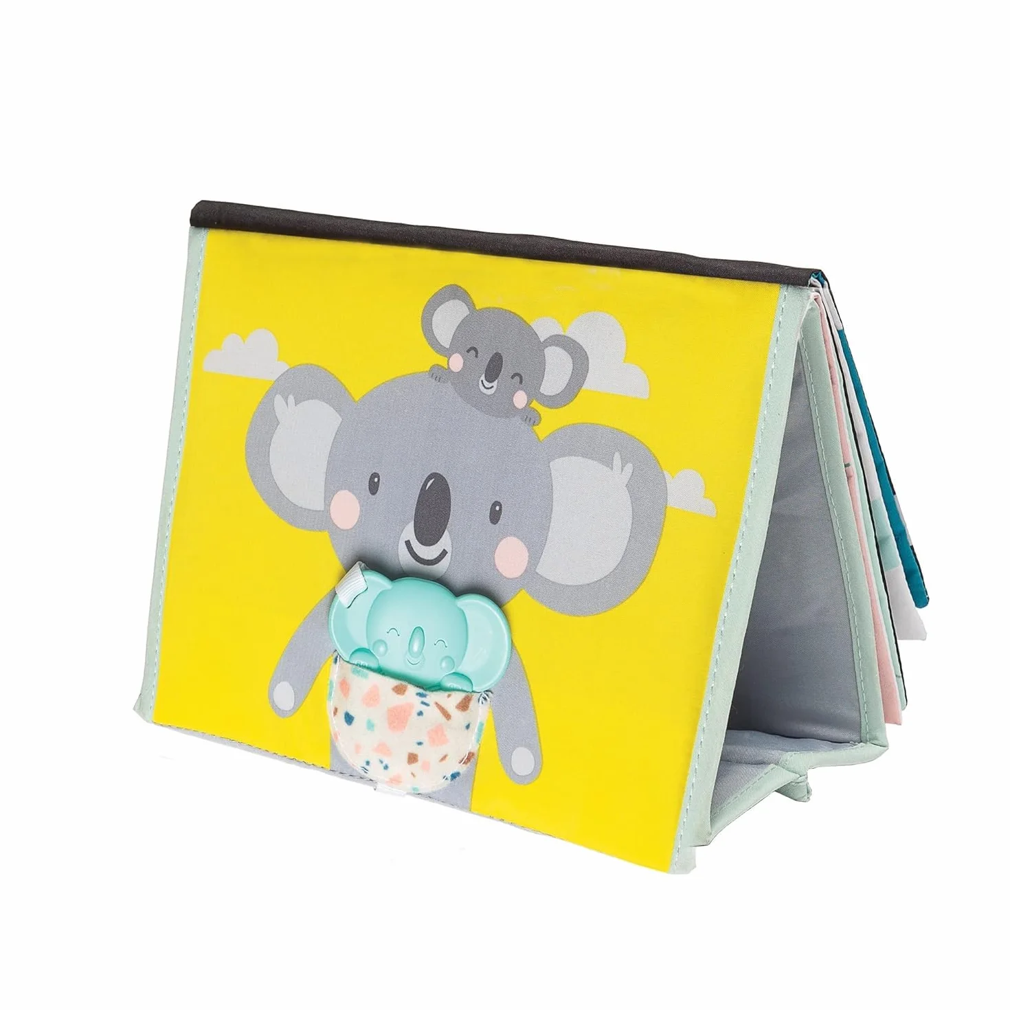 Taf Toys Koala Infant Tummy time Miękka dwustronna książka aktywności. Zawiera lusterko bezpieczne dla niemowląt, marszczone tekstury i miękki gryzak. 0 miesięcy +