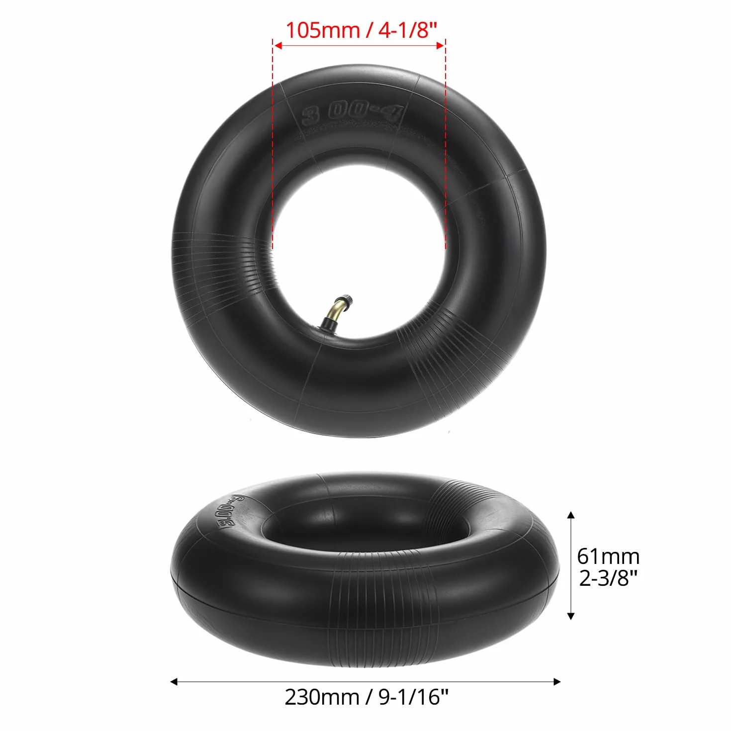 QWORK® 2-pak 3.00-4 dętki zamienne, 260 x 85 mm opona do taczki, do taczek workowych, wózków i skuterów mobilnych