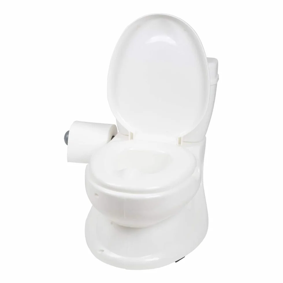 BABYGO Potty dla małych dzieci – nocnik dla dzieci – realistyczna toaleta dla dzieci z odgłosem zmywania – idealna jako pierwsza toaleta dla Twojego malucha 9007, biała, 1 sztuka (1 opakowanie)