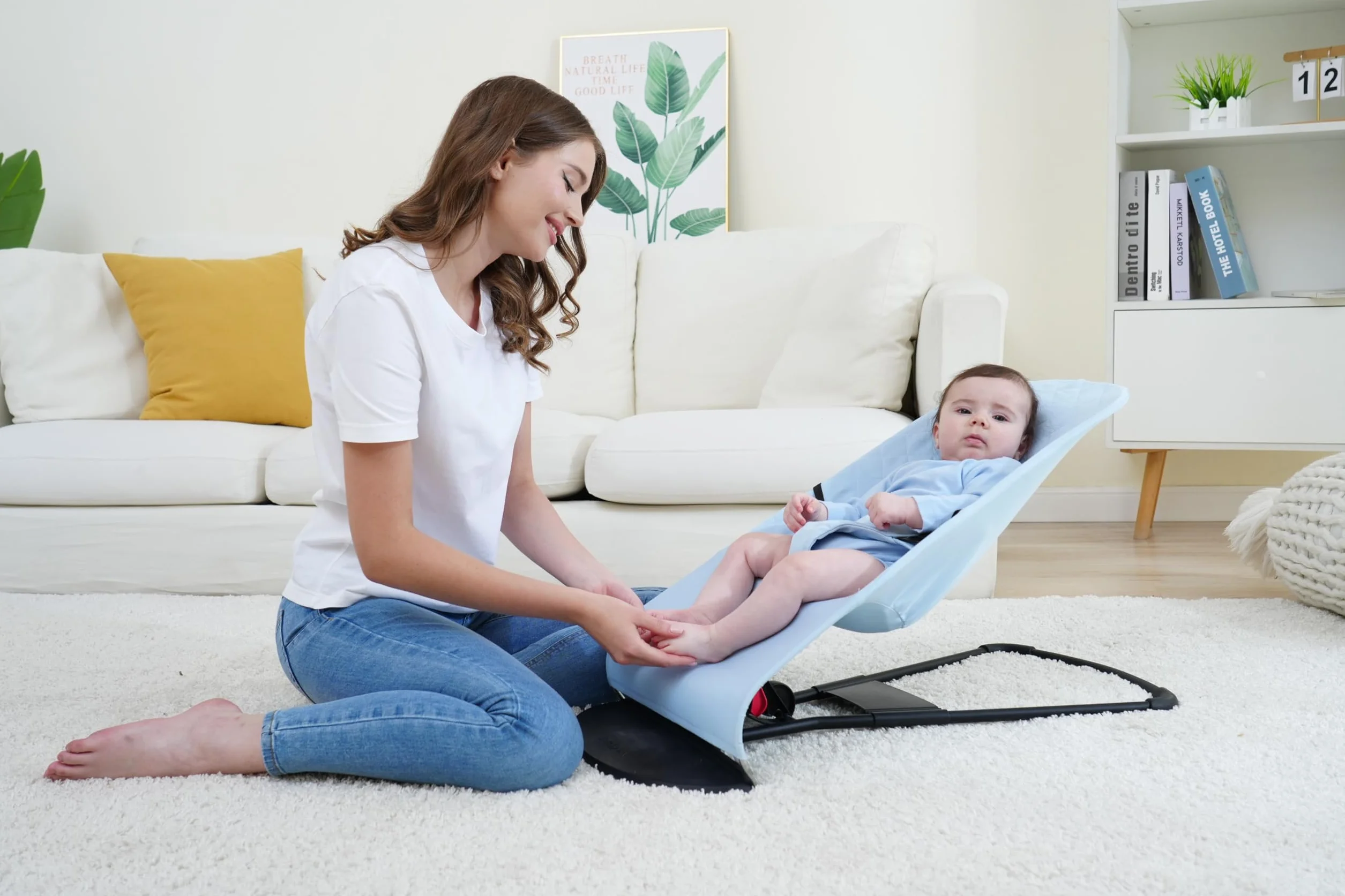 Pokrowiec na leżak BabyBjörn Balance Soft Bliss hipoalergiczny poliestru Jasnoniebieski