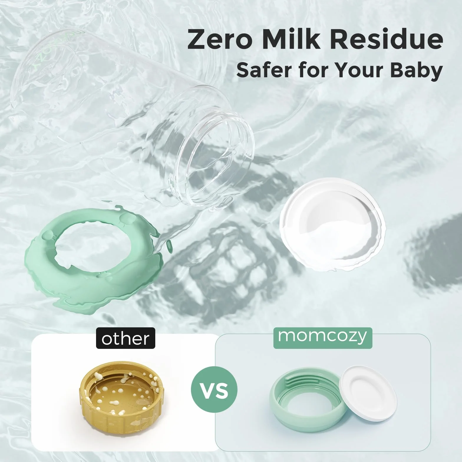 Momcozy Naturalna butelka dla niemowląt, 300 ml, szeroka szyjka, pojemnik na mleko matki