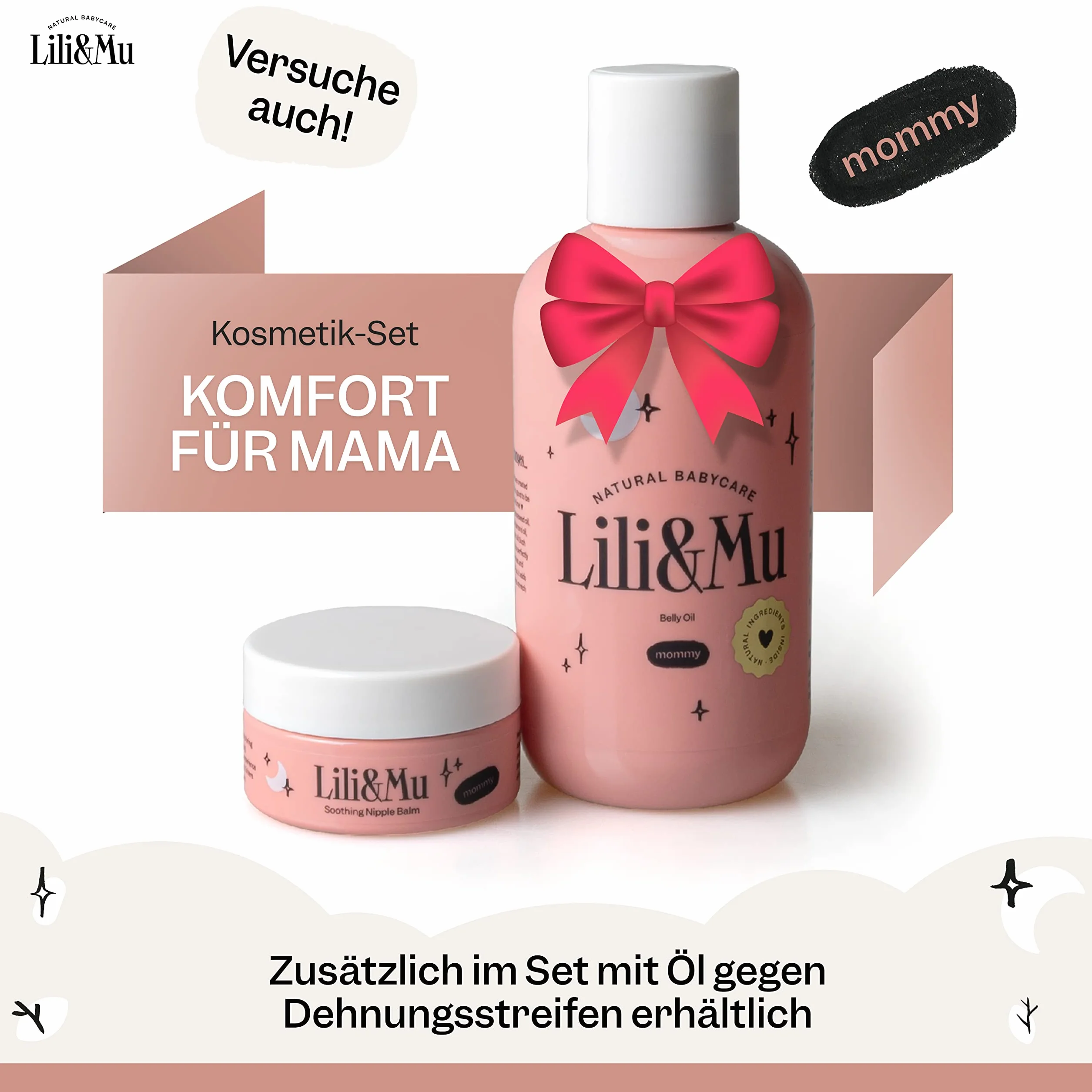 Lili&Mu Maść 100% Naturalna bez Lanoliny 25 ml | Maść na sutki Szybko łagodzi ból sutków | Krem na sutki Testowany dermatologicznie