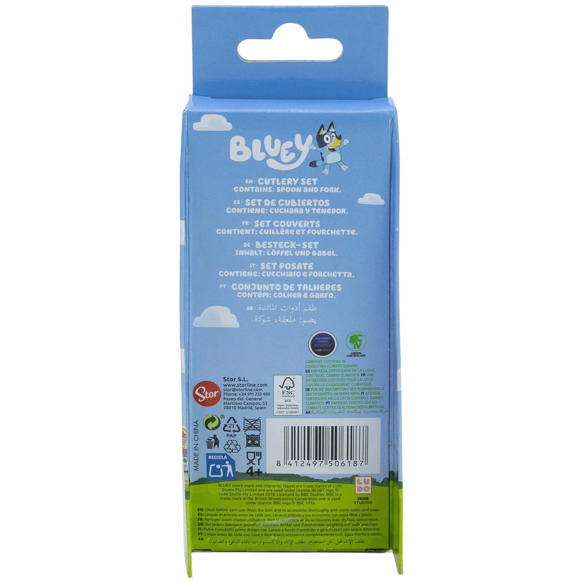 ZESTAW 2 METALICZNYCH POKRYWKÓW (ŁYŻKA I WIDEŁKO) BLUEY