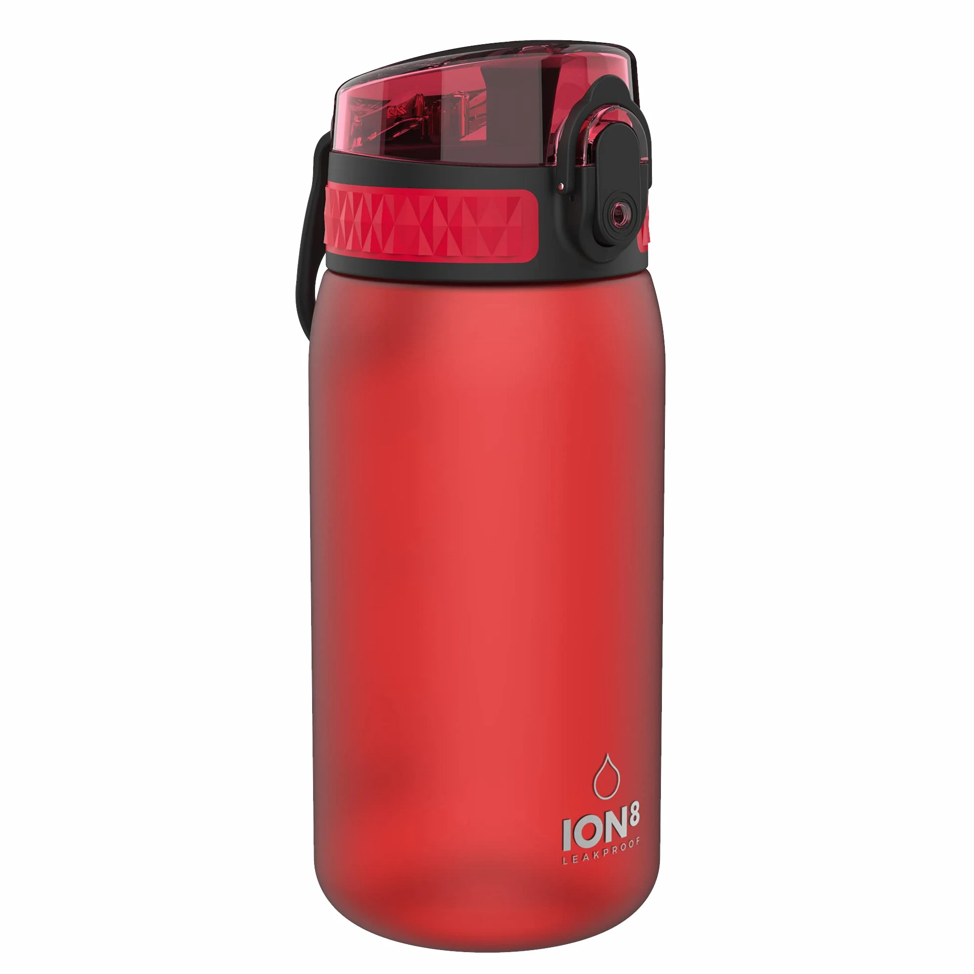 ION8 Butelka dla Dzieci, 350 ml/12 oz, Szczelna, Łatwa do Otwarcia, Bezpieczny Zamek, Można Myć w Zmywarce, Bez BPA, Uchwyt do Przenoszenia, Łatwa do Czyszczenia, Bezwonny, Czerwony