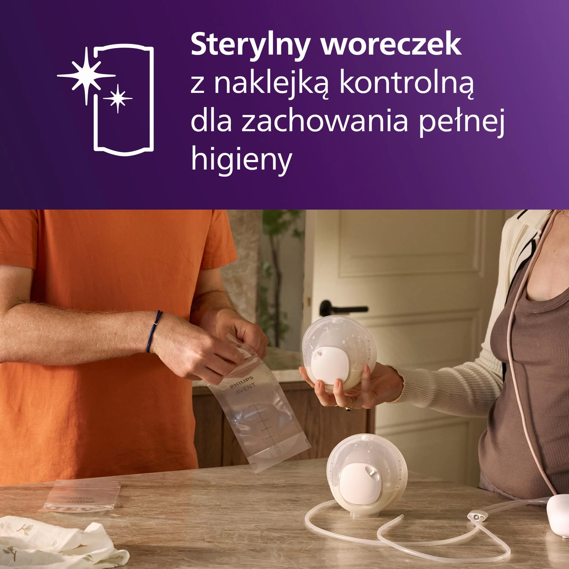 Philips Avent Woreczki do przechowywania pokarmu, 180 ml, 25 sztuk, SCF603/25