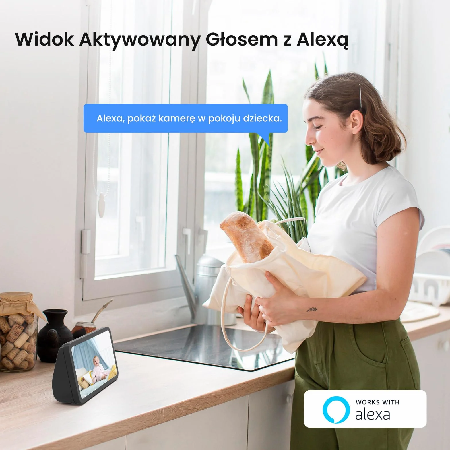 Tenda Wewnętrzna Kamera WiFi 2K - Kamera do Monitoringu 360° z Funkcją Wywołania Jednym Dotknięciem, Wykrywaniem Zwierząt/Placu/Osób/Ruchu, Dwukierunkowym Dźwiękiem, Widzeniem w Nocy, Alexa, CP3 Pro