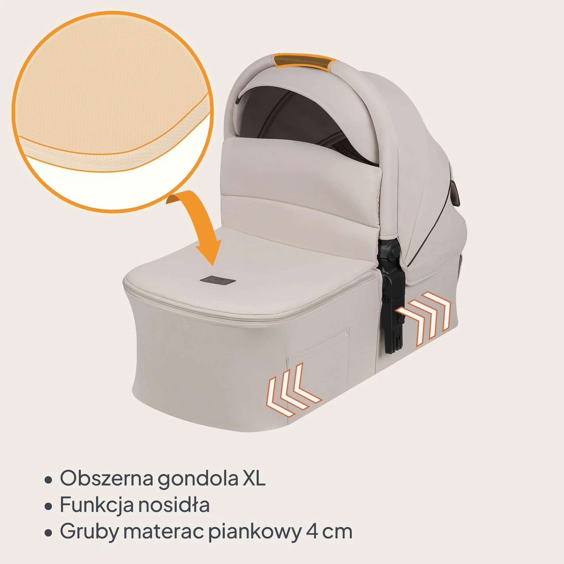 LIONELO AMBER PLUS 3w1 Wielofunkcyjny Wózek Dziecięcy od 0 do 4 lat do 22kg z Gondolą XL, Fotelik Samochodowy do 13kg, Regulacja Oparcia, Duże Terenowe Koła 360° Budka XXL