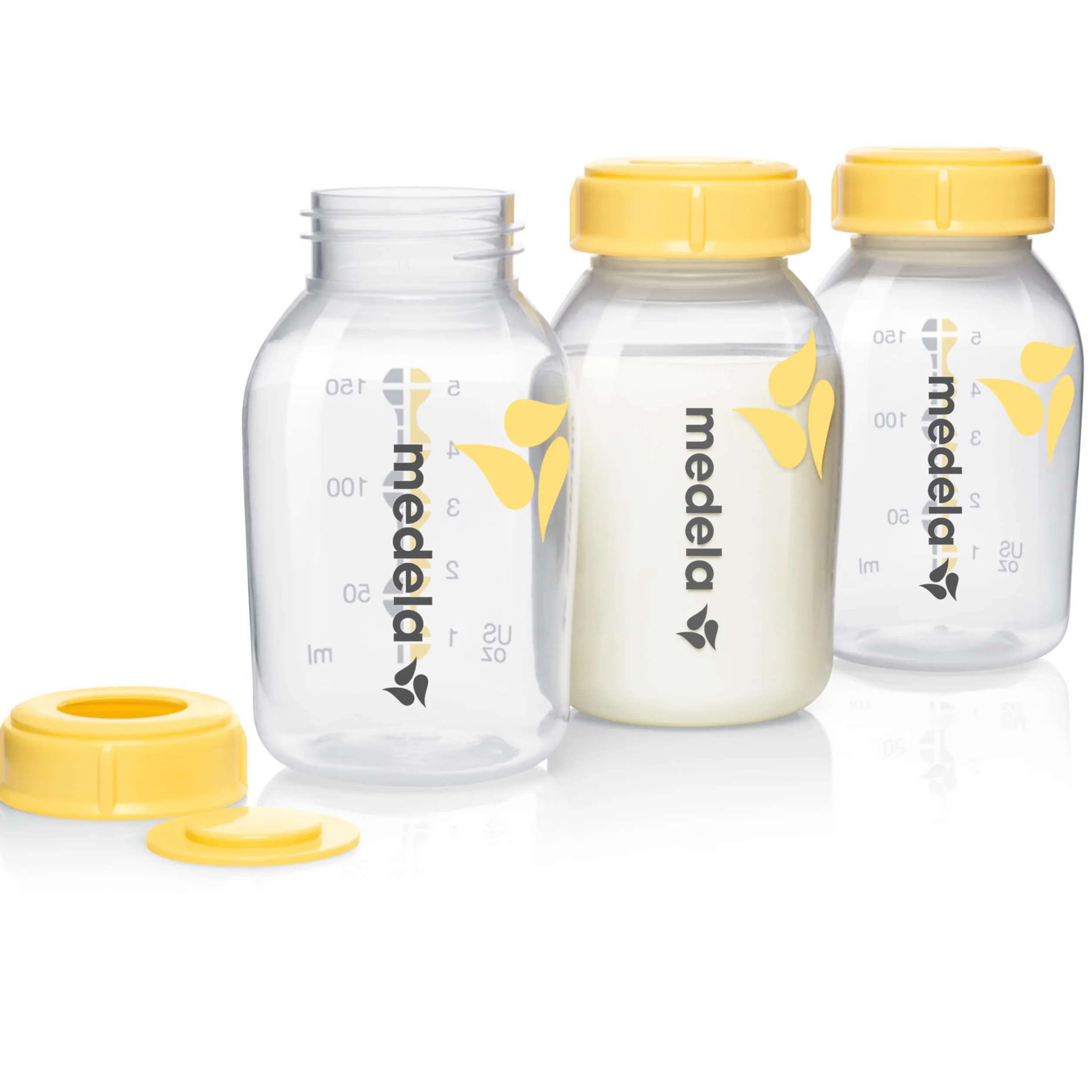 Medela 7612367010955 Pojemnik, Żółty, 150 ml x 3