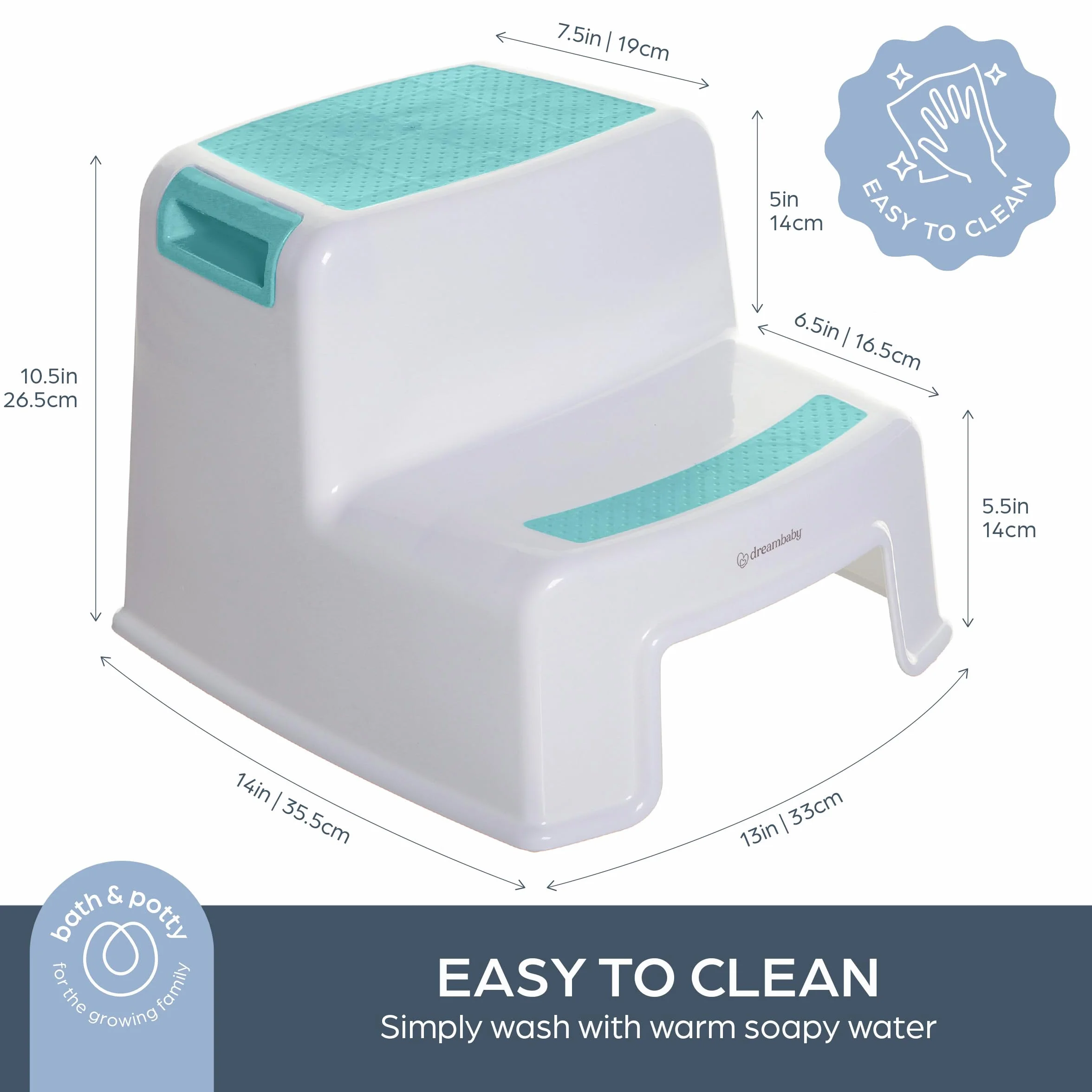 Dreambaby Stołek 2-UP - stołek dla małych dzieci - antypoślizgowy - Aqua-Model G685