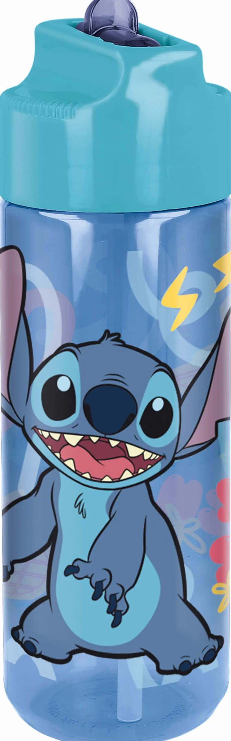 Stor Oryginalna butelka na wodę Disney Stitch 540 ml Ecozen dla dzieci z odkręcaną nasadką i składaną wylewką zapobiegającą rozpryskiwaniu